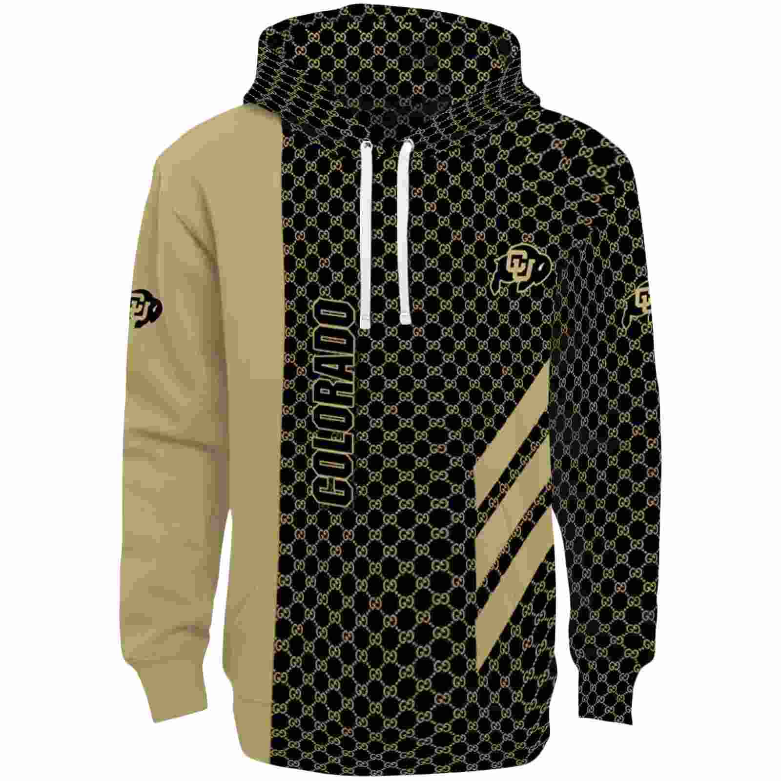 Colorado Buffaloes Monogram Pattern Gold Hoodie