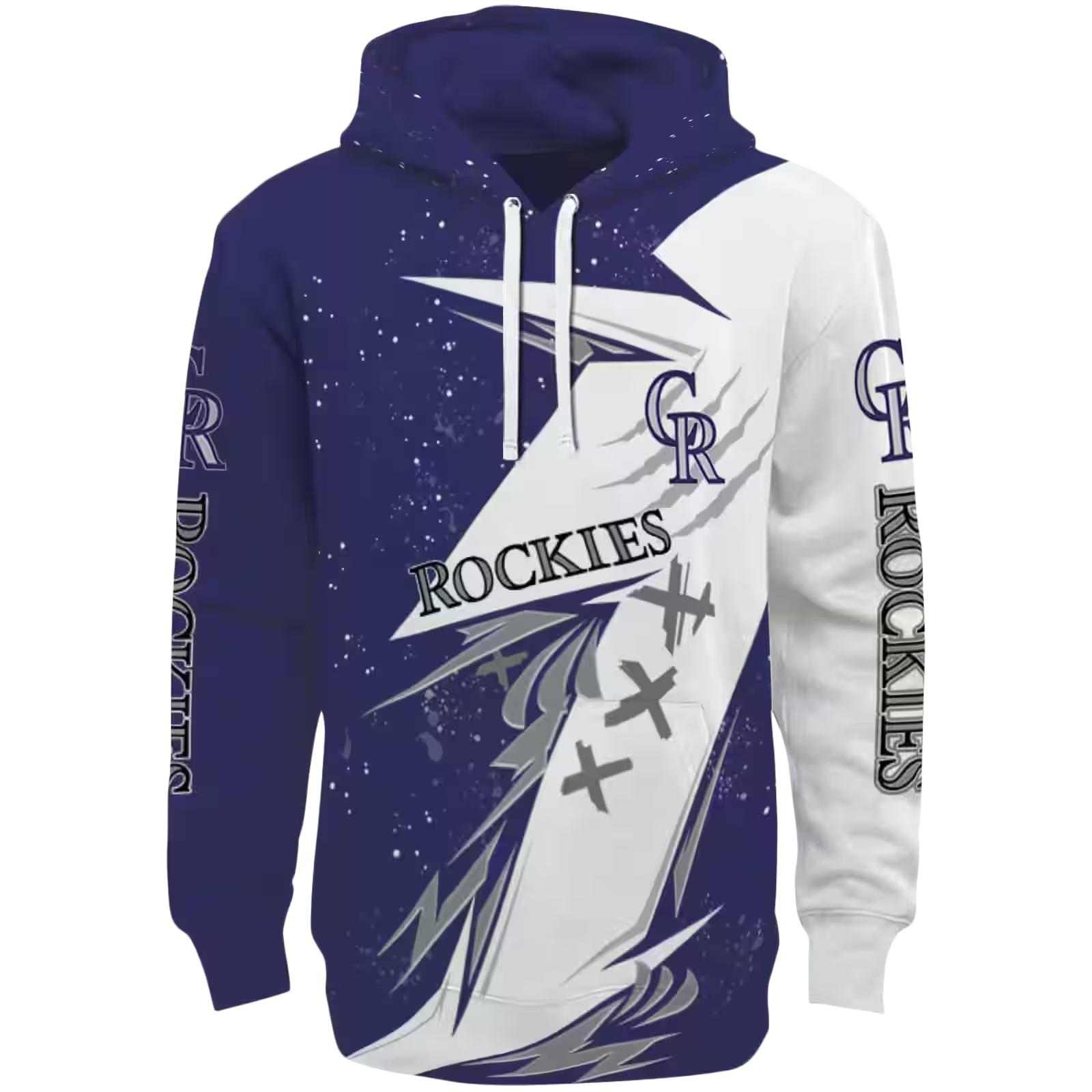 Colorado Rockies Dynamic Slash Blue White Hoodie