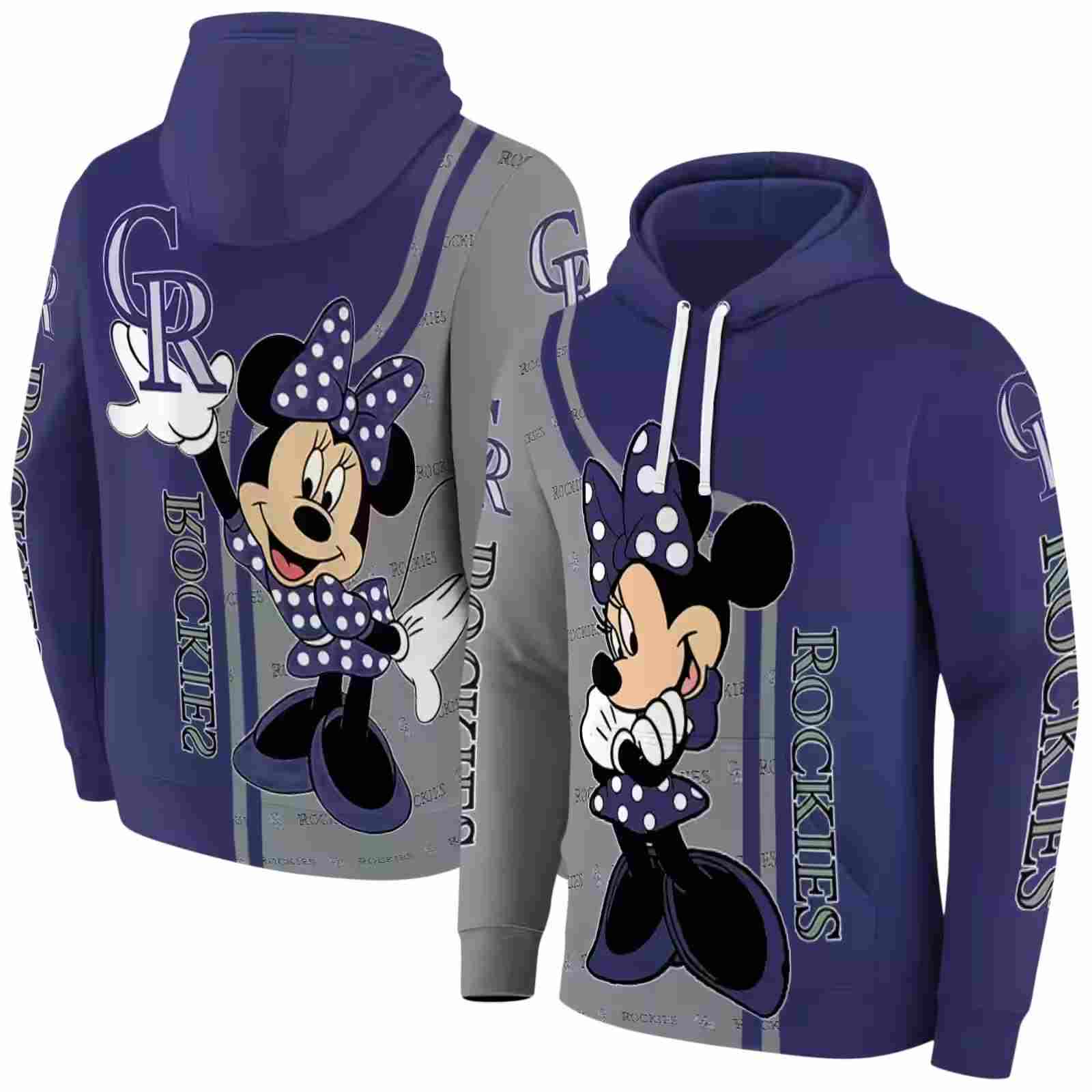 colorado rockies minnie mouse blue hoodie fashion forward