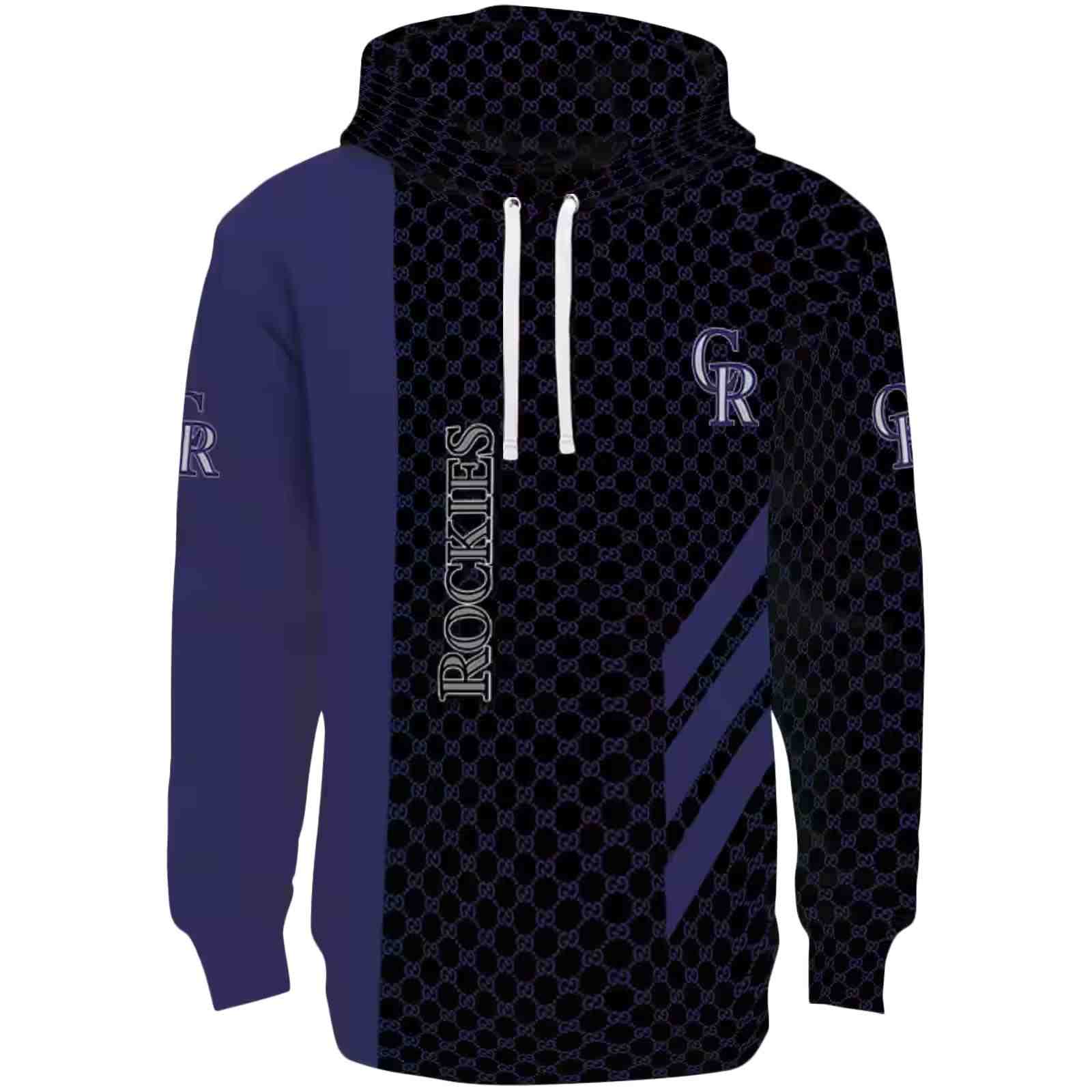 Colorado Rockies Monogram Pattern Blue Hoodie