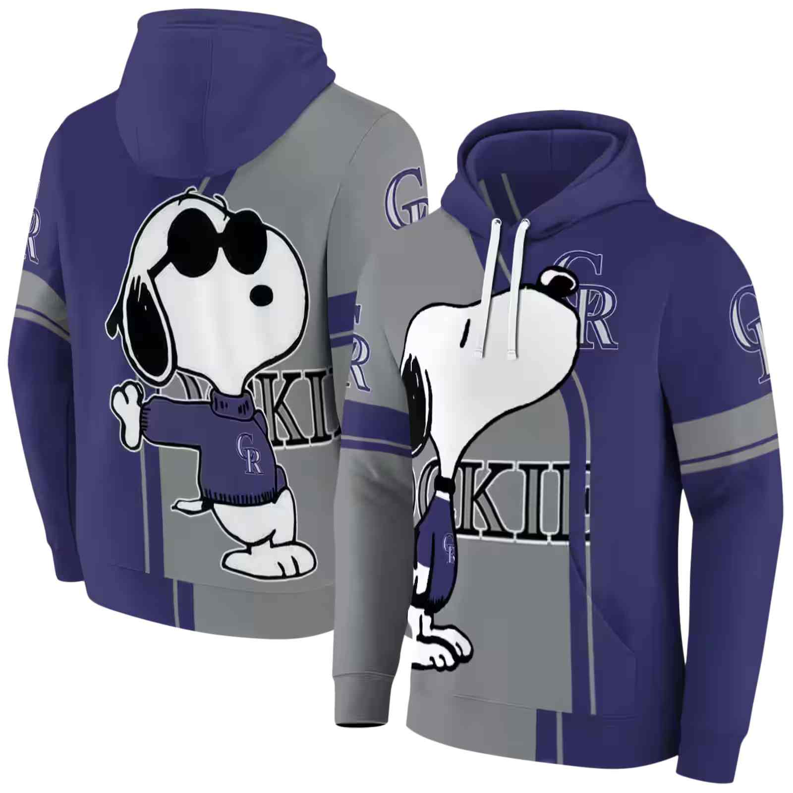 colorado rockies playful snoopy blue hoodie fashion forward