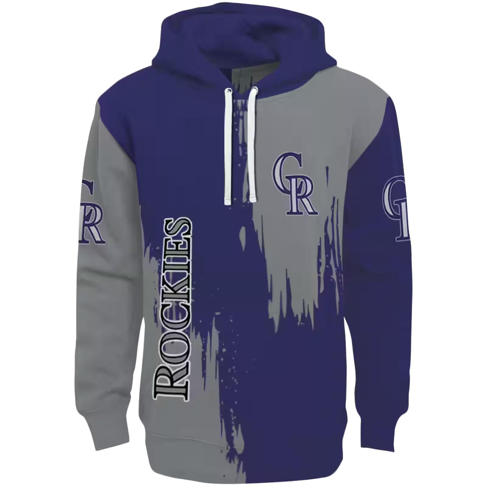 Colorado Rockies Splatter Effect Blue Hoodie