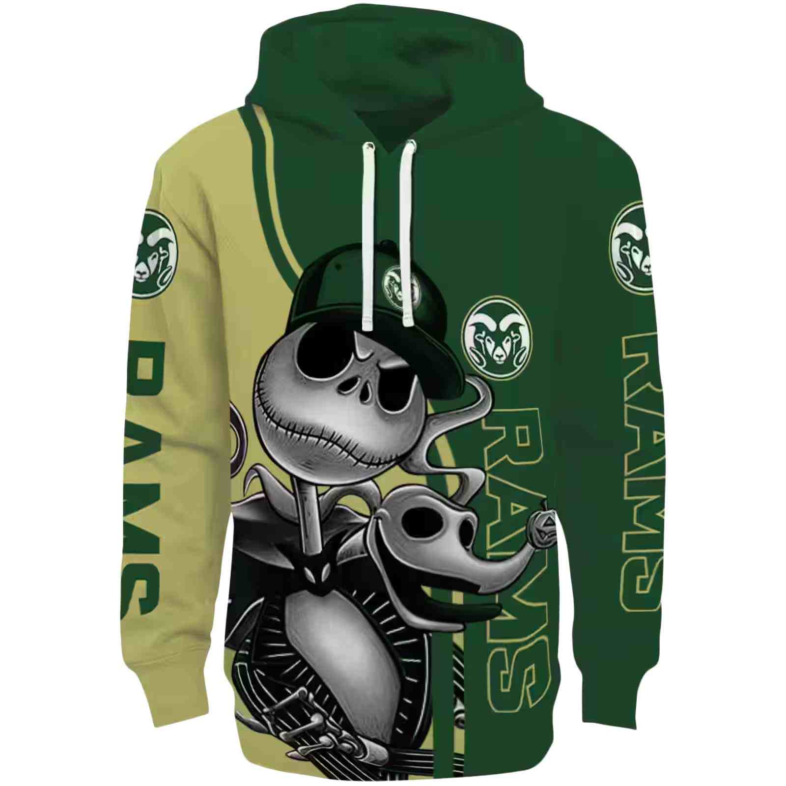 Colorado State Rams Jack Skellington Green Hoodie