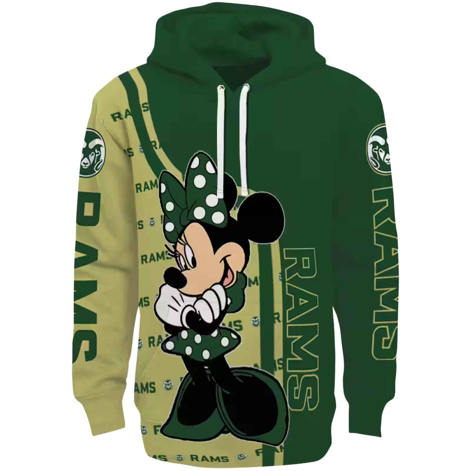 Colorado State Rams Minnie Mouse Green Hoodie