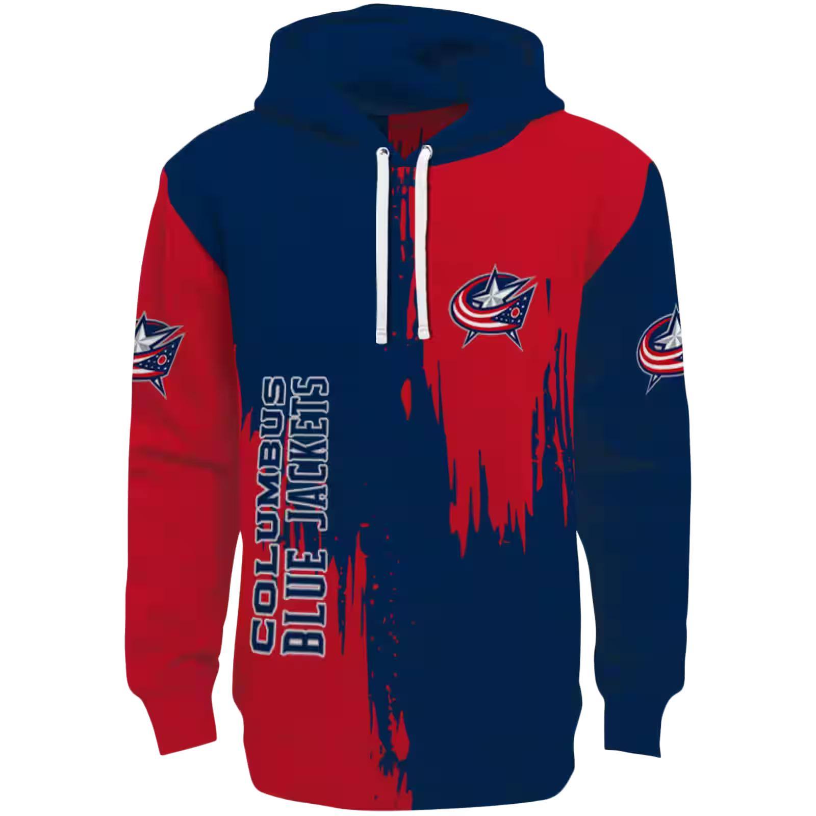 Columbus Blue Jackets Splatter Effect Navy Blue Hoodie