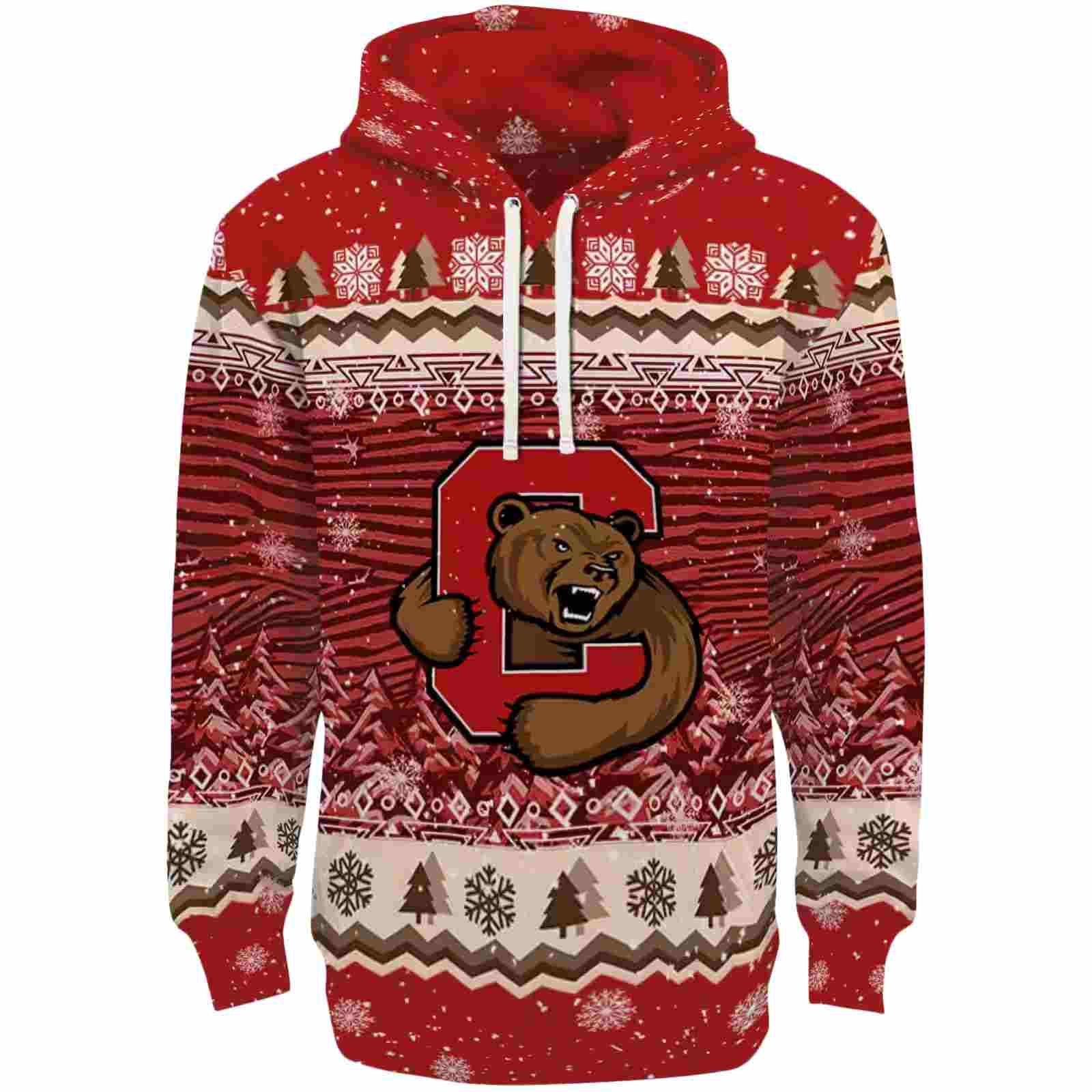 Cornell Big Red Christmas Trees Red Hoodie