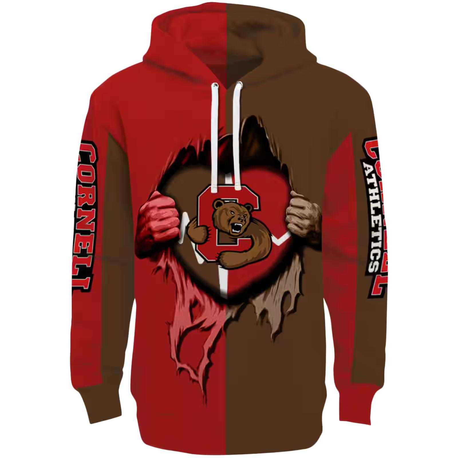 Cornell Big Red Heartbeat Graphic Red Hoodie