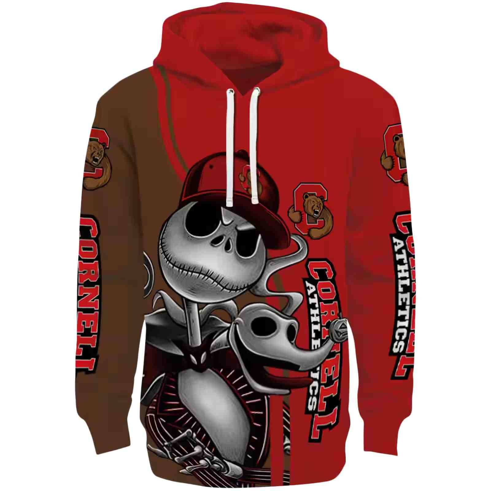 Cornell Big Red Jack Skellington Red Hoodie