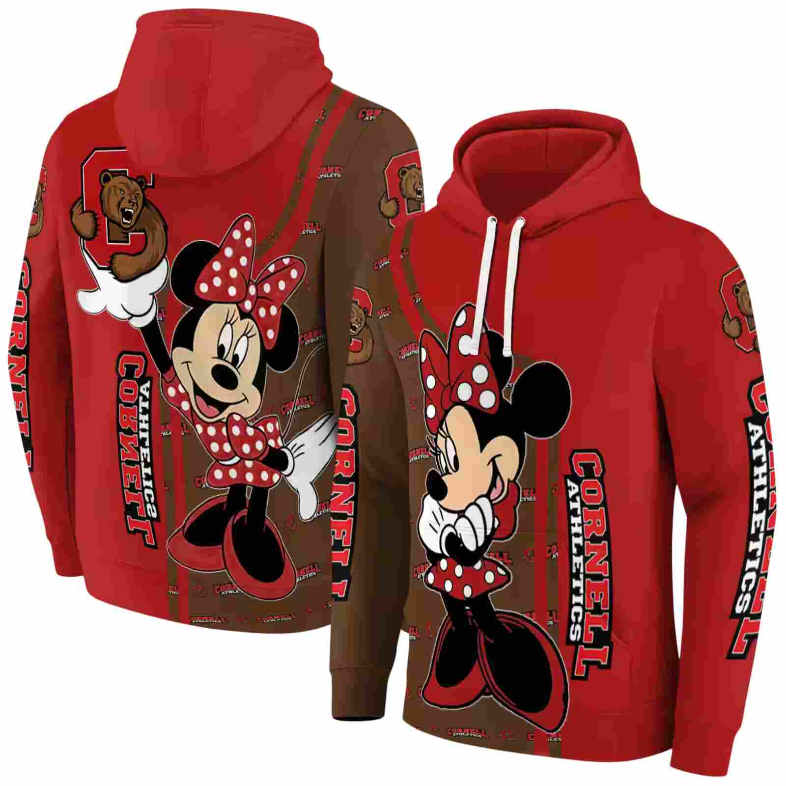 cornell big red minnie mouse red hoodie fashion forward