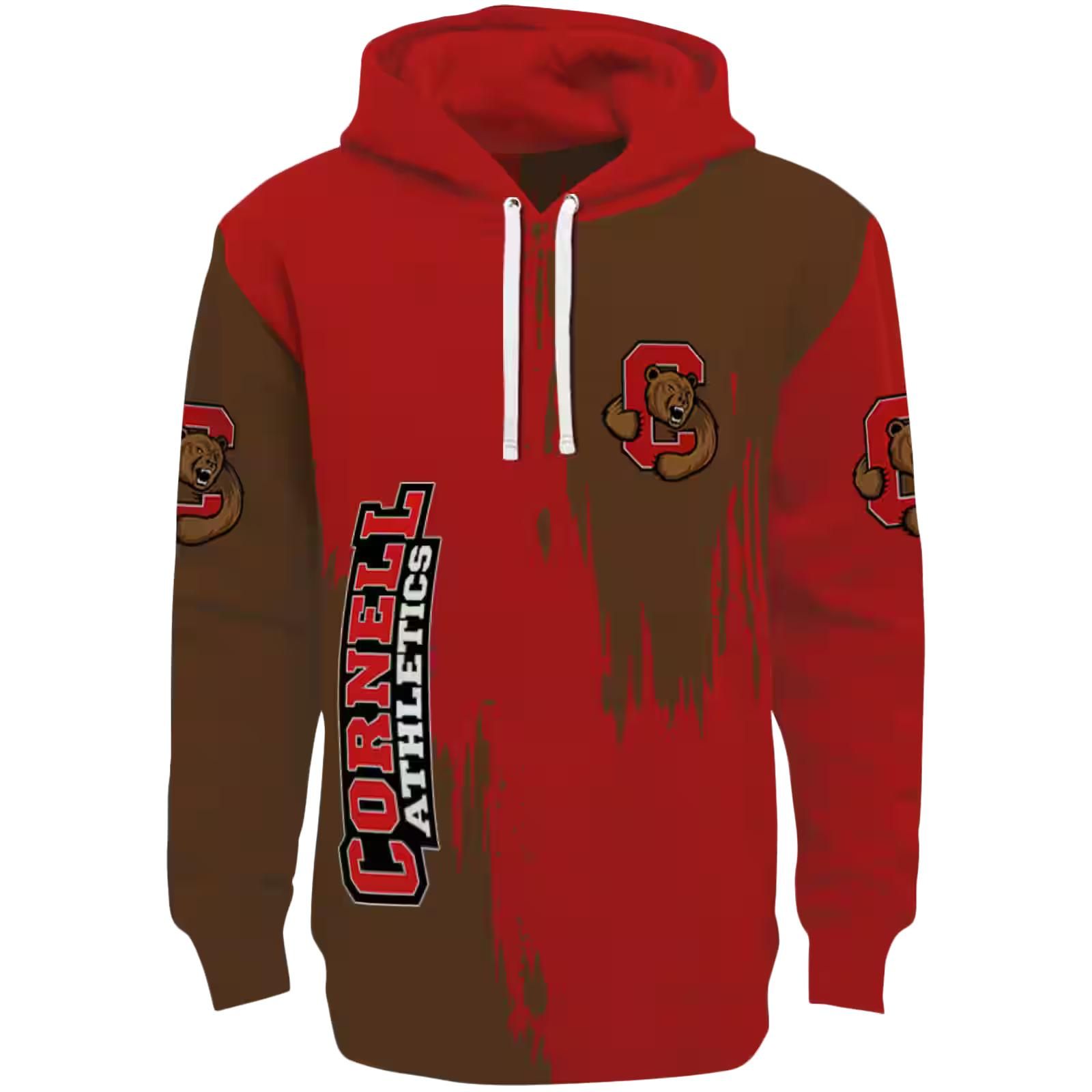 Cornell Big Red Splatter Effect Red Hoodie