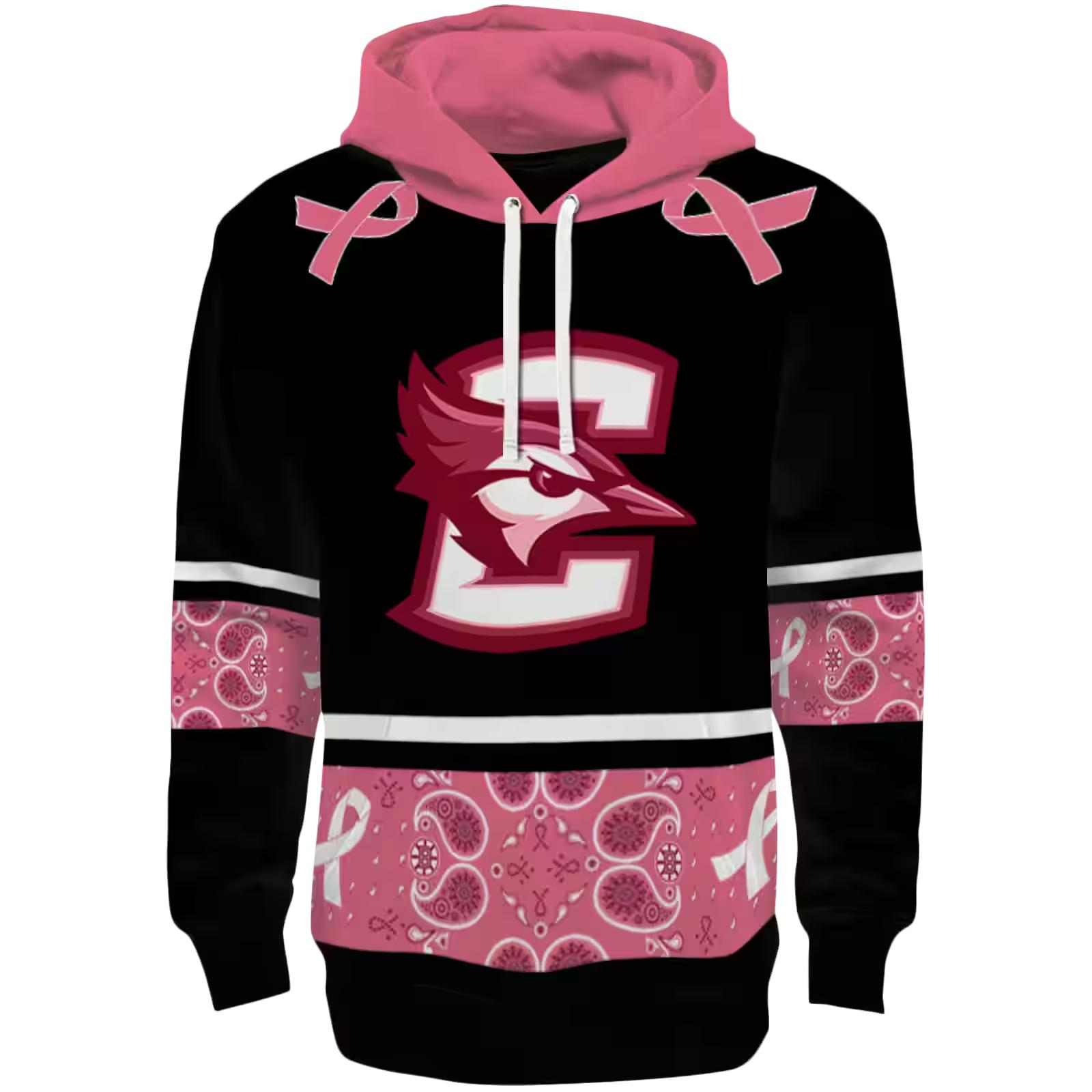 Creighton Bluejays Awareness Ribbon Black Pink Hoodie