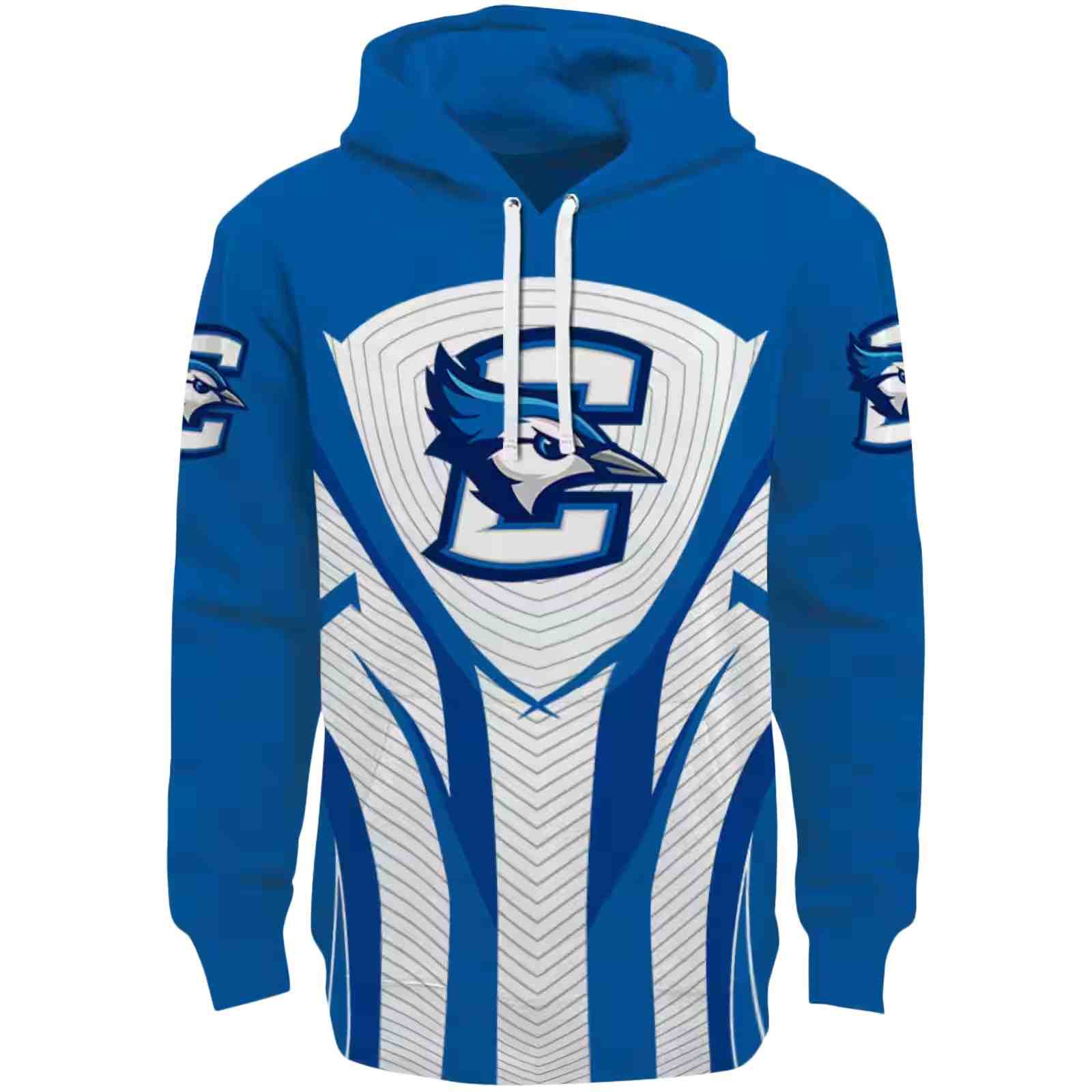 Creighton Bluejays Concentric Lines Blue Black Hoodie