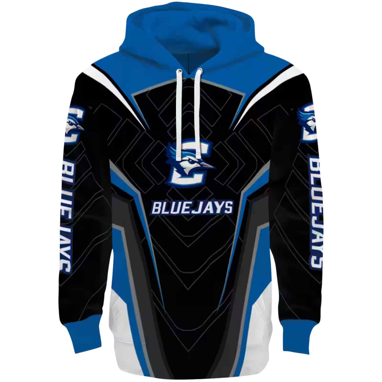 Creighton Bluejays Futuristic Pattern Blue Black Hoodie