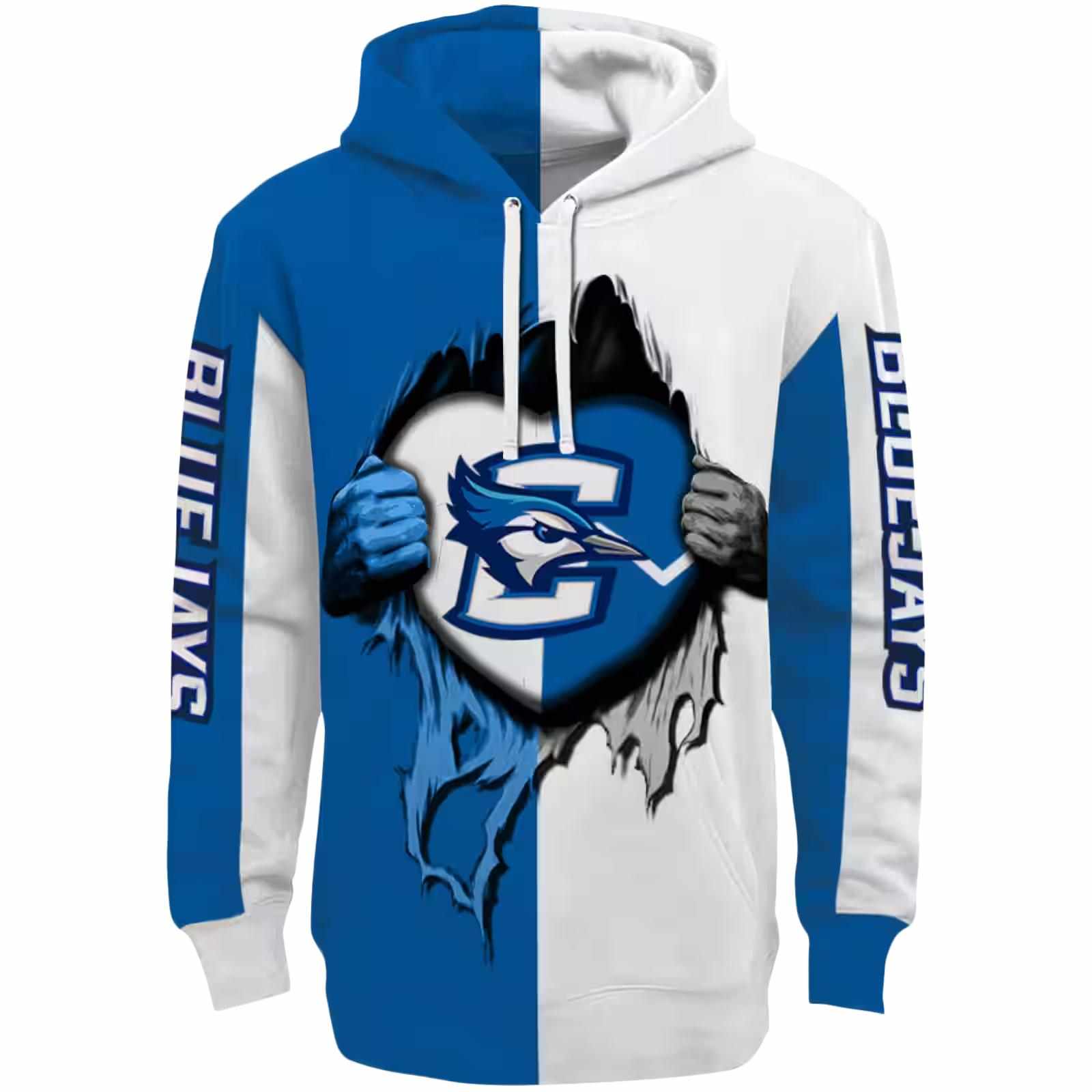 Creighton Bluejays Heartbeat Graphic Blue Hoodie