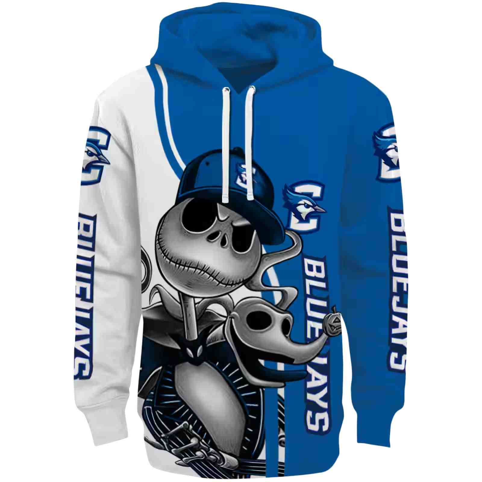 Creighton Bluejays Jack Skellington Blue Hoodie