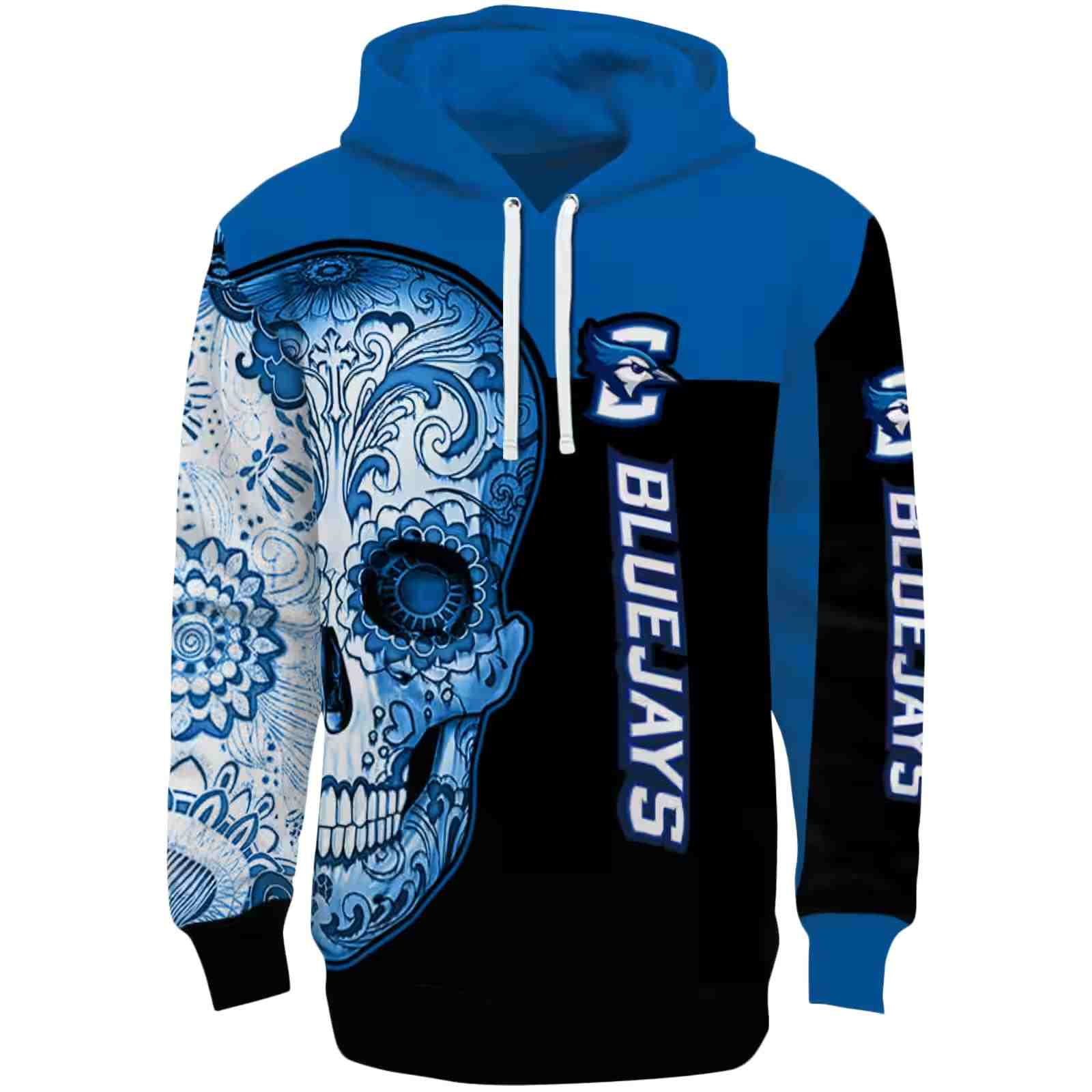 Creighton Bluejays Sugar Skull Blue Black Hoodie