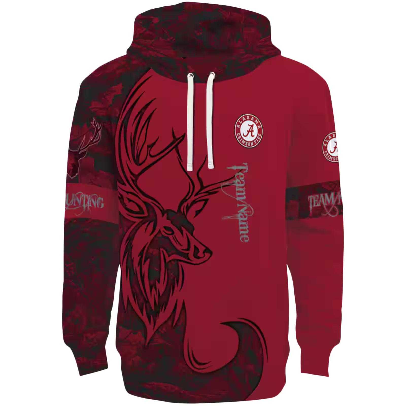 Custom Alabama Crimson Tide Deer Silhouette Crimson Hoodie