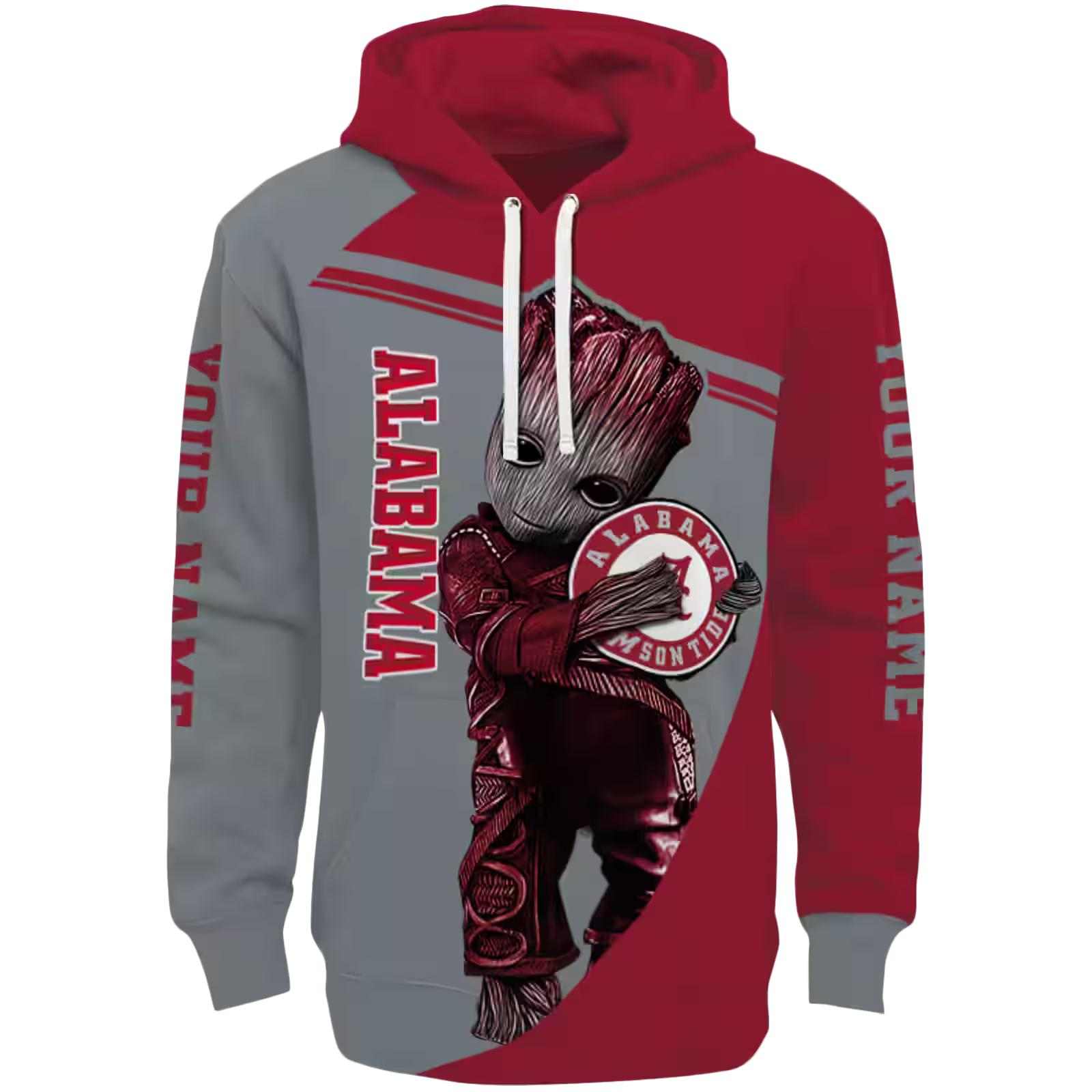 Custom Alabama Crimson Tide Groot Crimson Hoodie