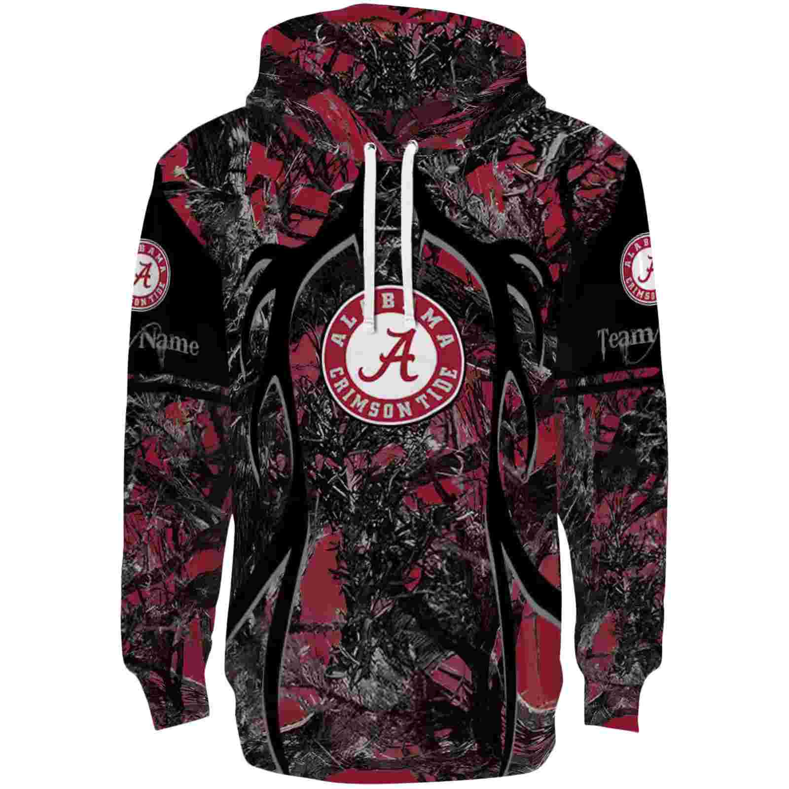 Custom Alabama Crimson Tide Hunting Theme Crimson Black Hoodie