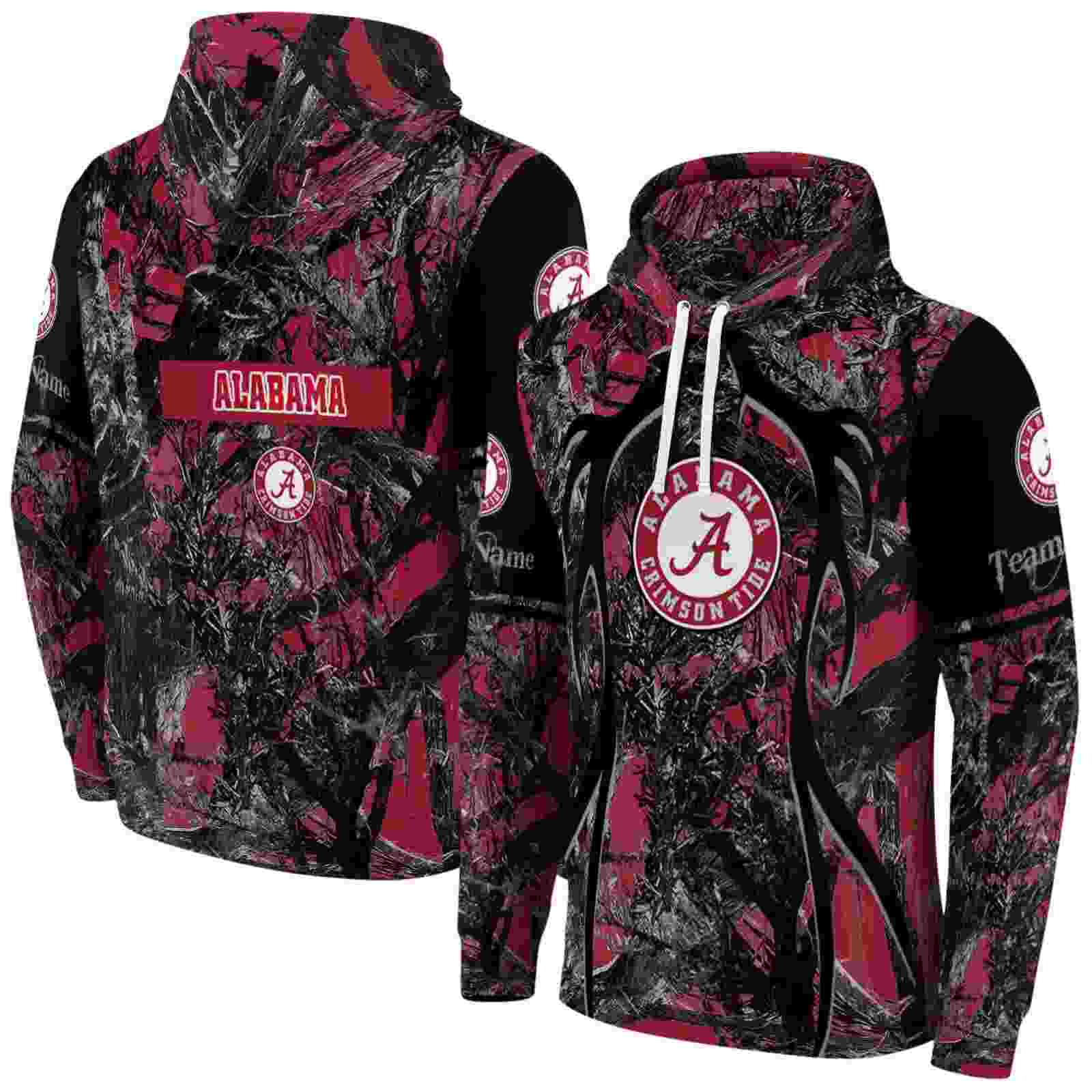 custom alabama crimson tide hunting theme crimson black hoodie fashion forward