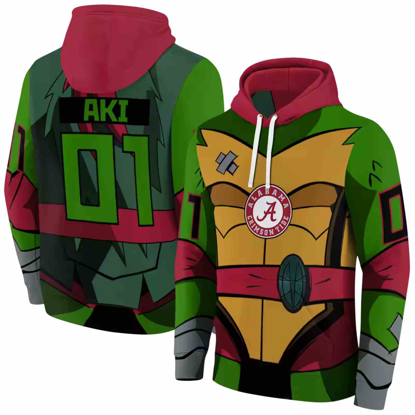 custom alabama crimson tide superhero armor crimson green hoodie fashion forward