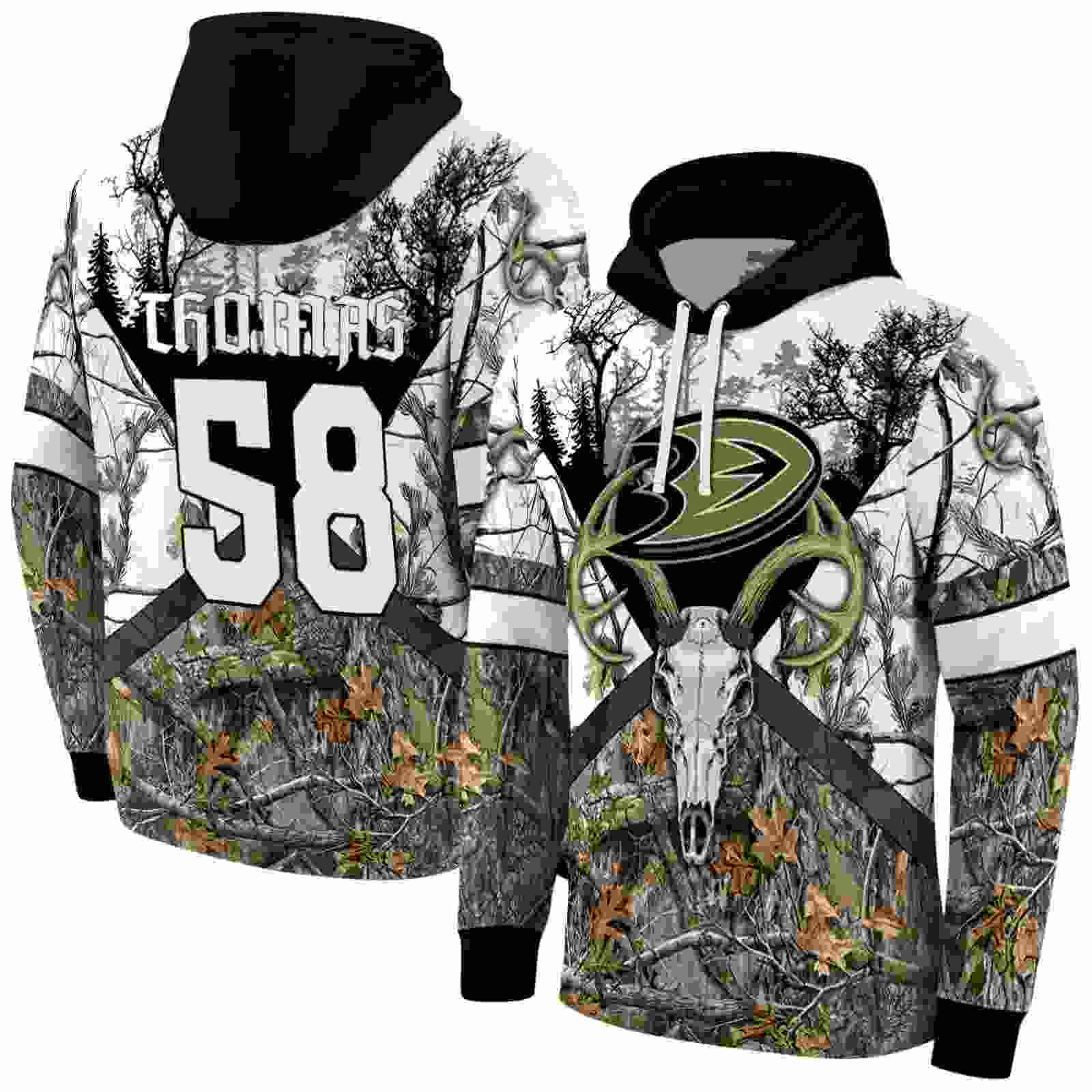 custom anaheim ducks forest silhouette hoodie fashion forward