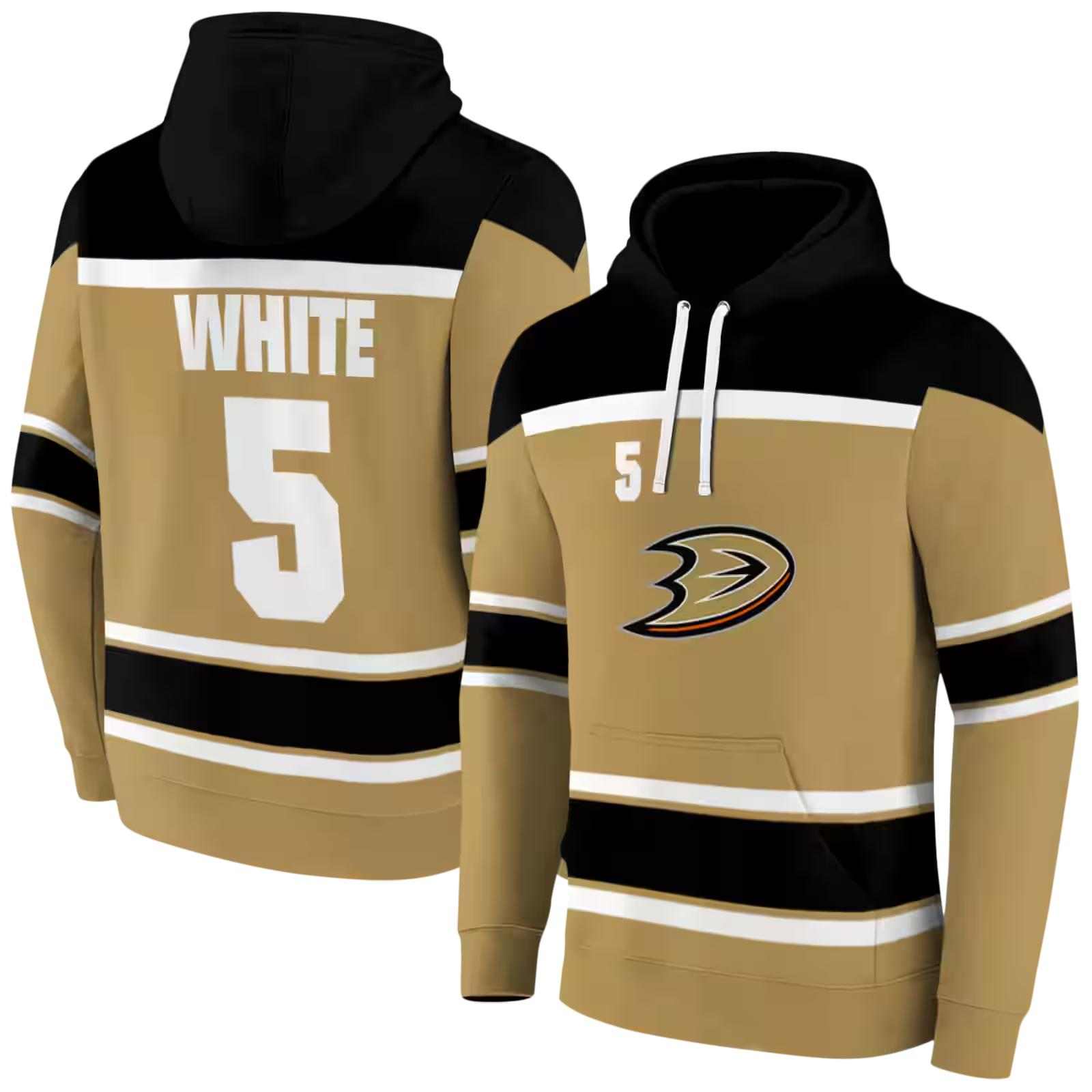 custom anaheim ducks striped pattern gold hoodie fashion forward