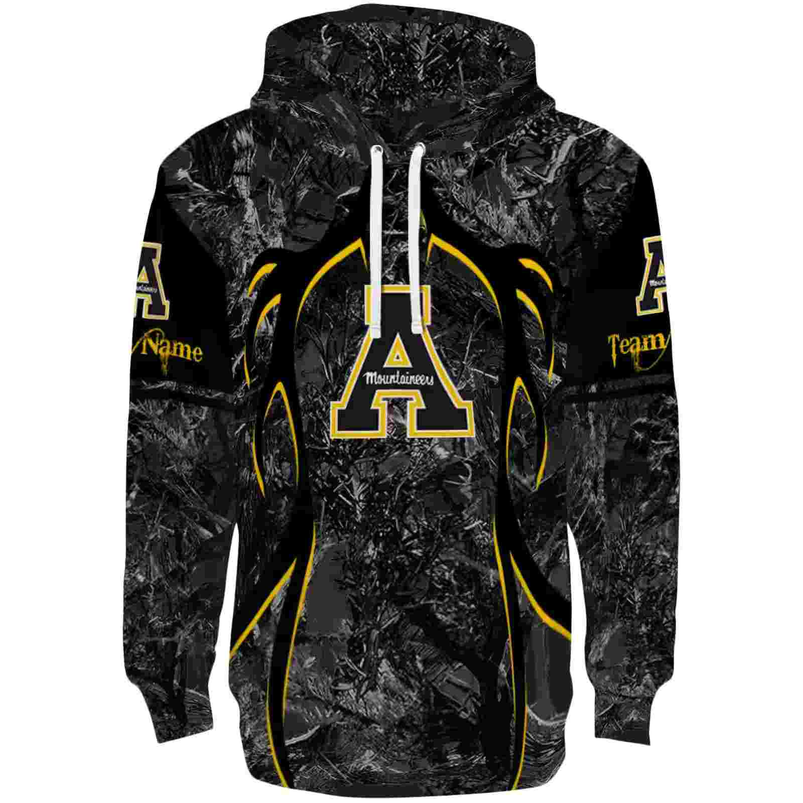 Custom Appalachian State Mountaineers Hunting Theme Black Hoodie