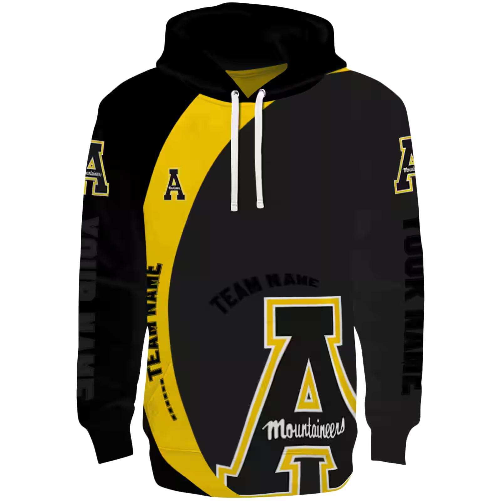 Custom Appalachian State Mountaineers Minimalist Design Black Hoodie