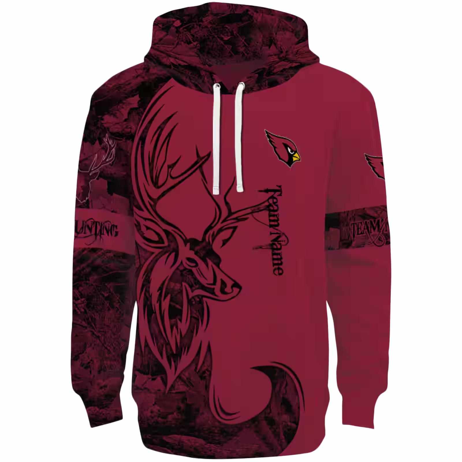 Custom Arizona Cardinals Deer Silhouette Red Hoodie