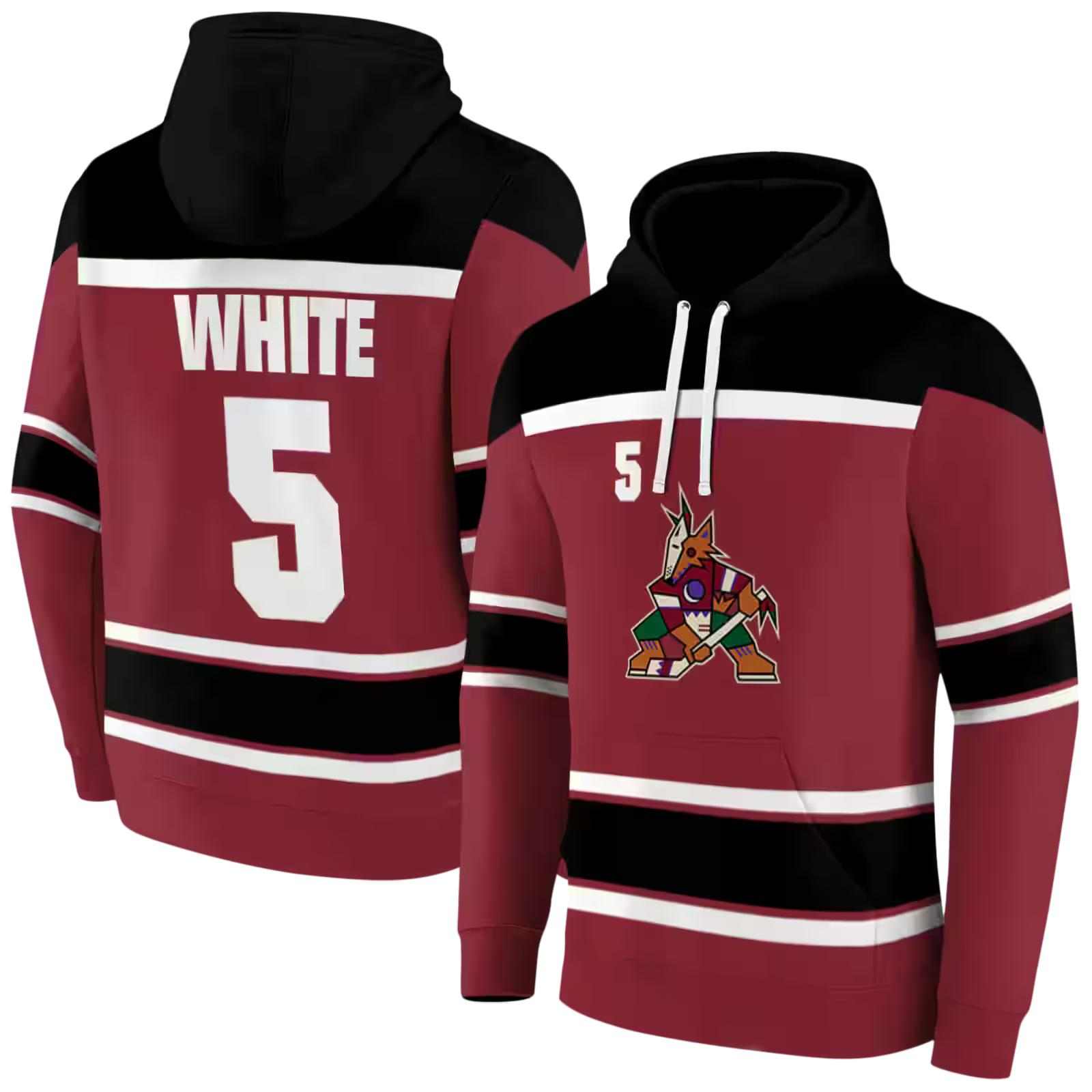 custom arizona coyotes striped pattern red hoodie fashion forward