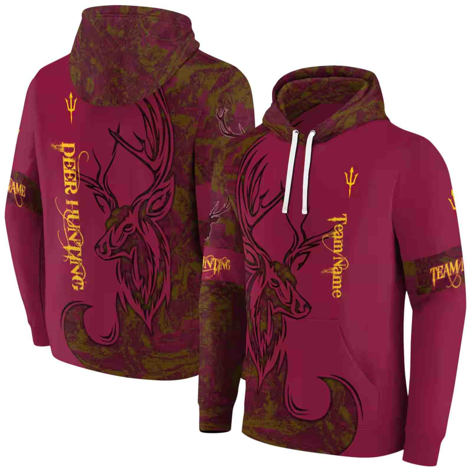 custom arizona state sun devils deer silhouette maroon hoodie fashion forward