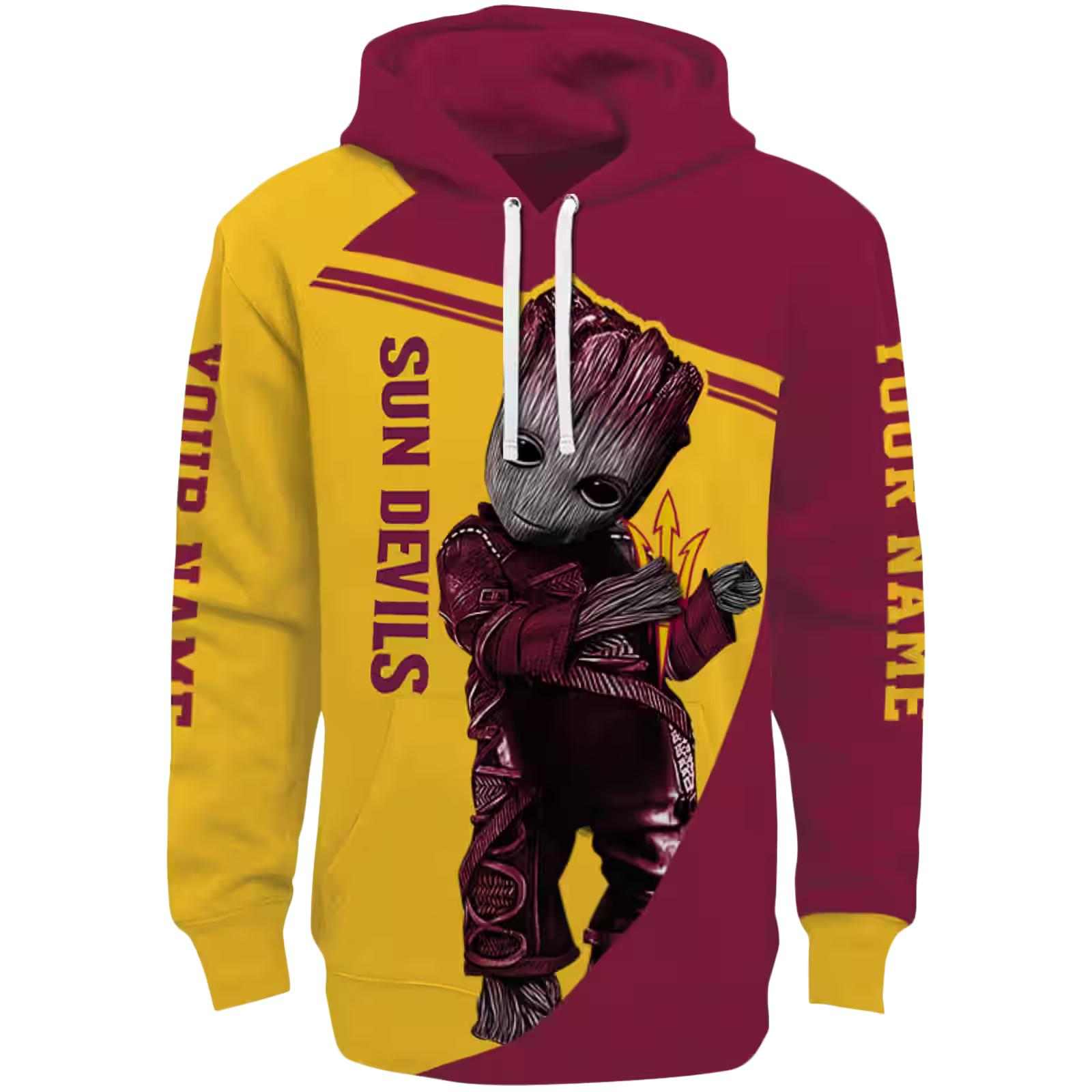 Custom Arizona State Sun Devils Groot Maroon Hoodie