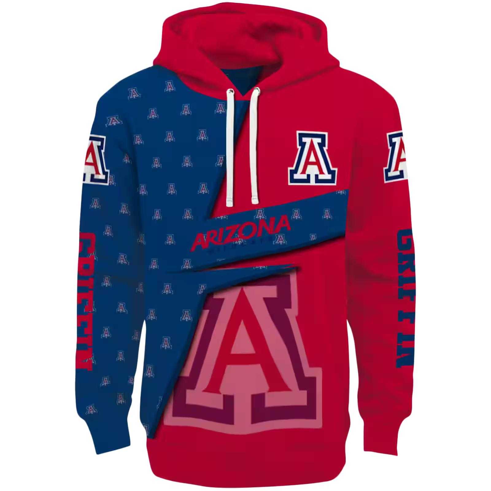 Custom Arizona Wildcats Abstract Shape Red Hoodie