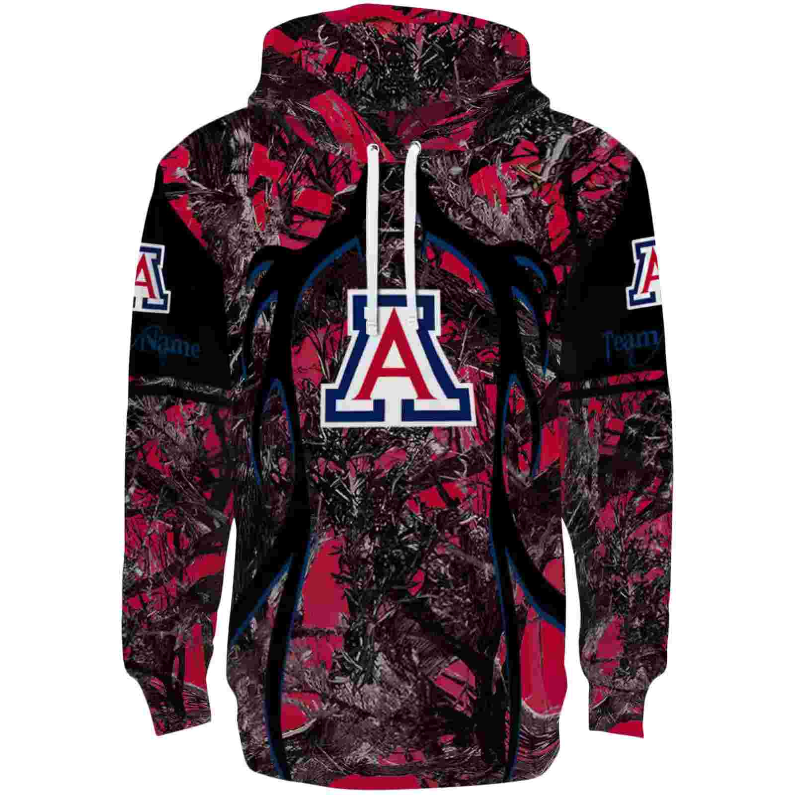 Custom Arizona Wildcats Hunting Theme Red Black Hoodie