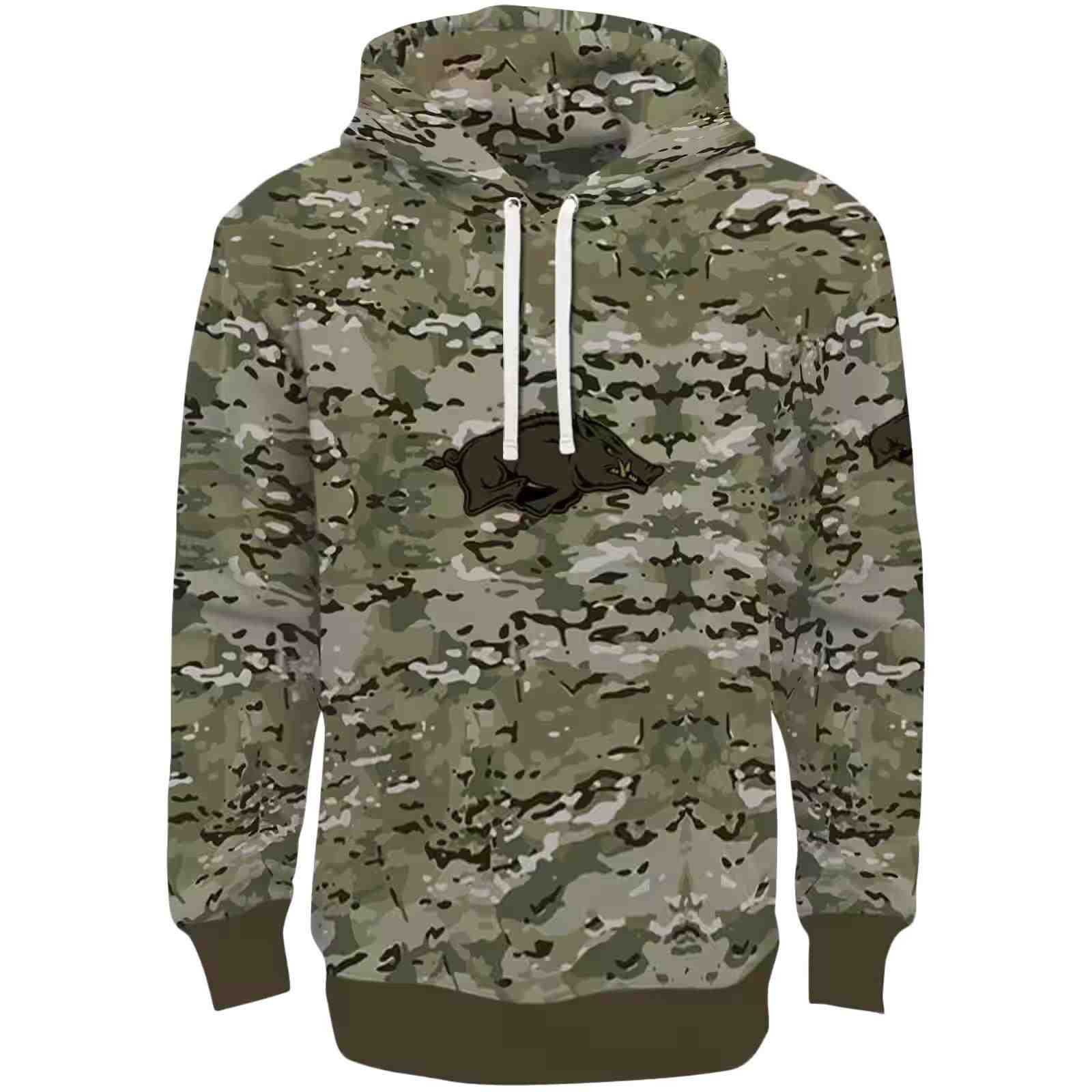 Custom Arkansas Razorbacks Military Style Hoodie