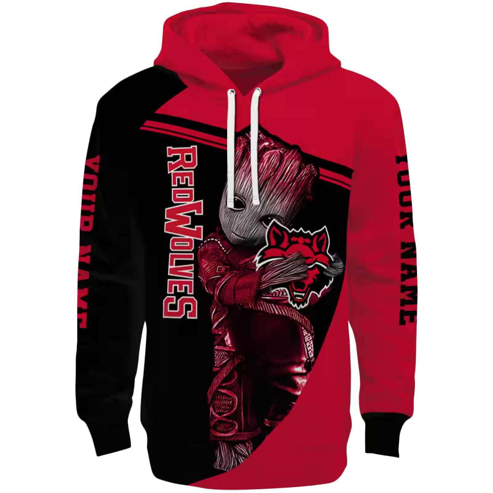 Custom Arkansas State Red Wolves Groot Scarlet Hoodie