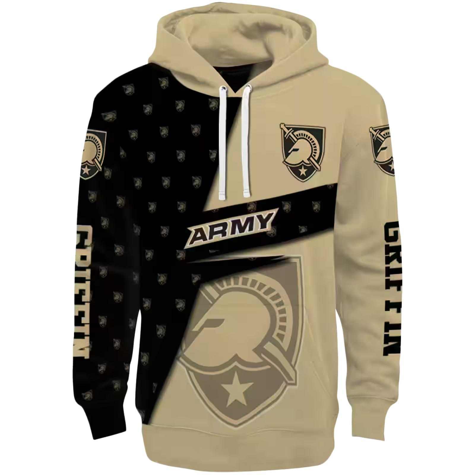 Custom Army Black Knights Abstract Shape Gold Hoodie