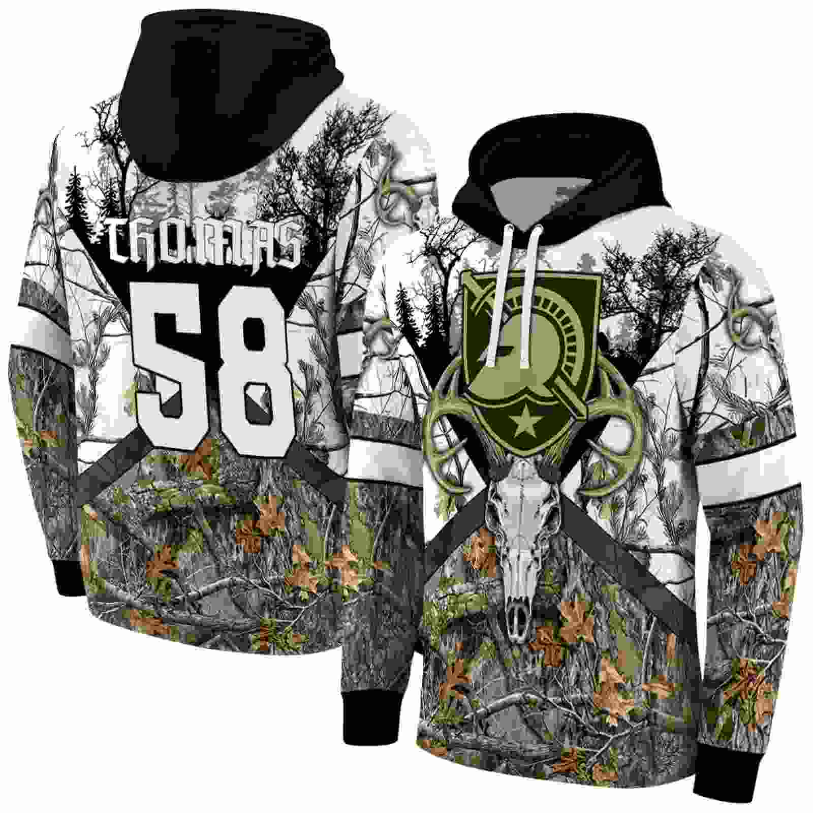 custom army black knights forest silhouette hoodie fashion forward