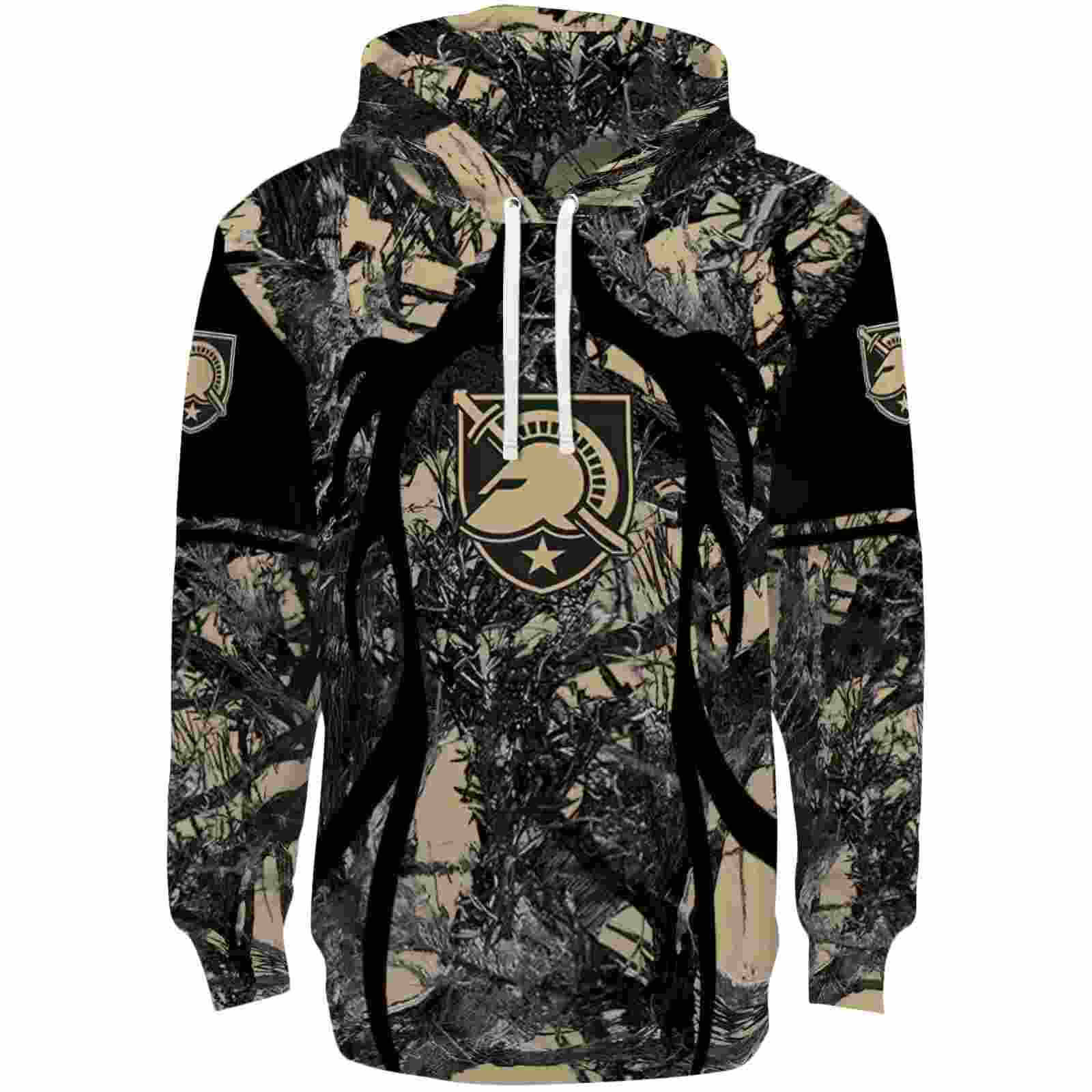 Custom Army Black Knights Hunting Theme Gold Black Hoodie