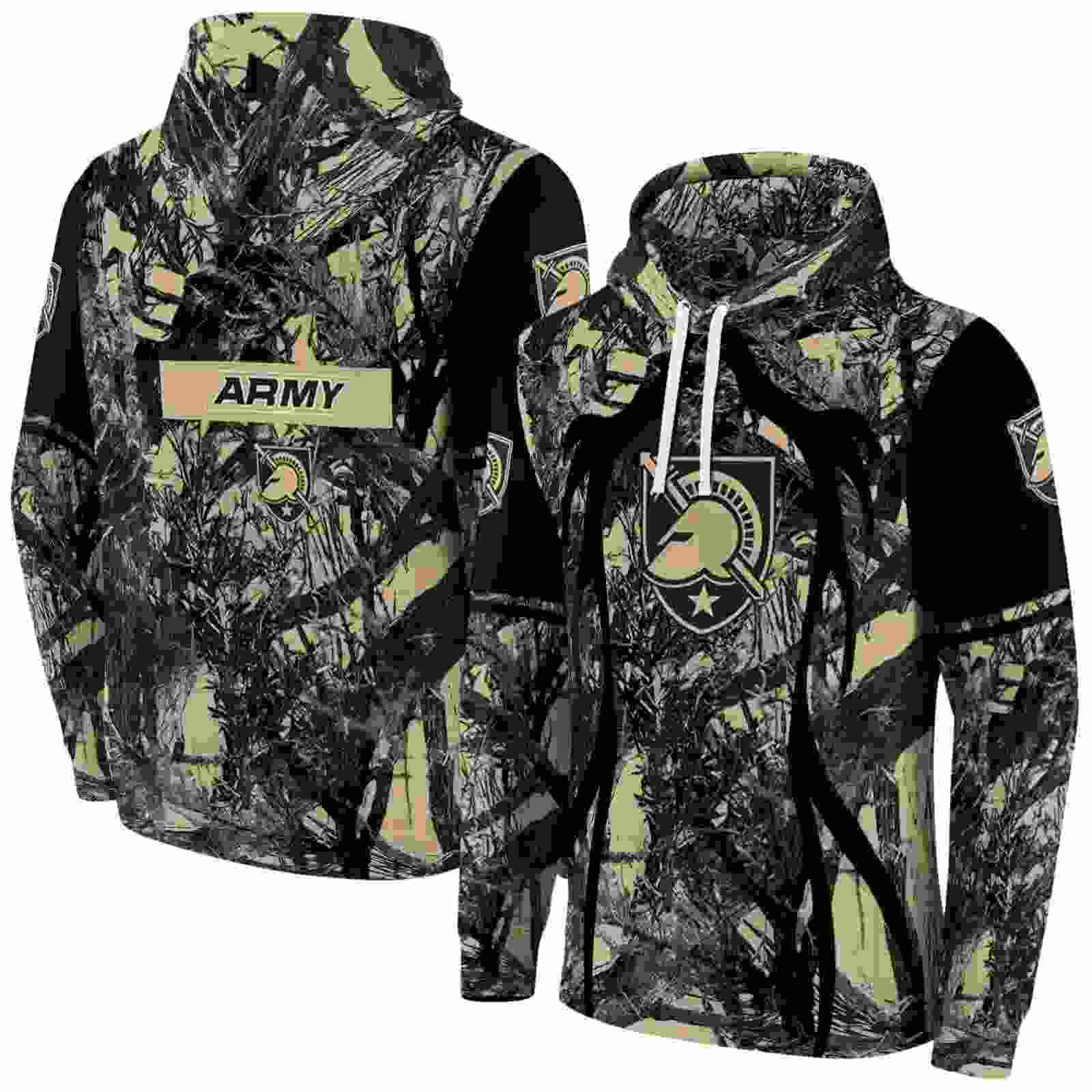 custom army black knights hunting theme gold black hoodie fashion forward