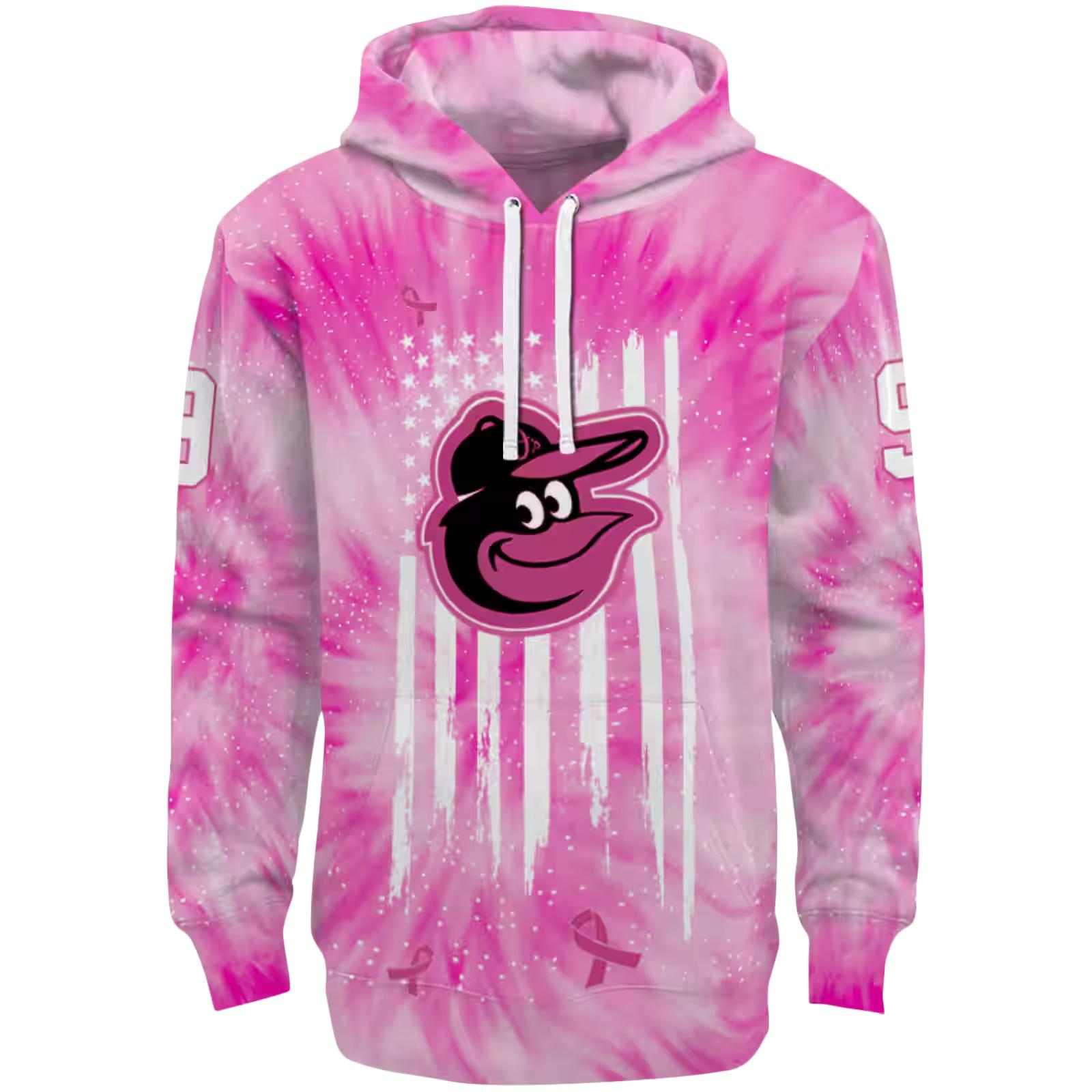 Custom Baltimore Orioles Cancer Support Pink Hoodie