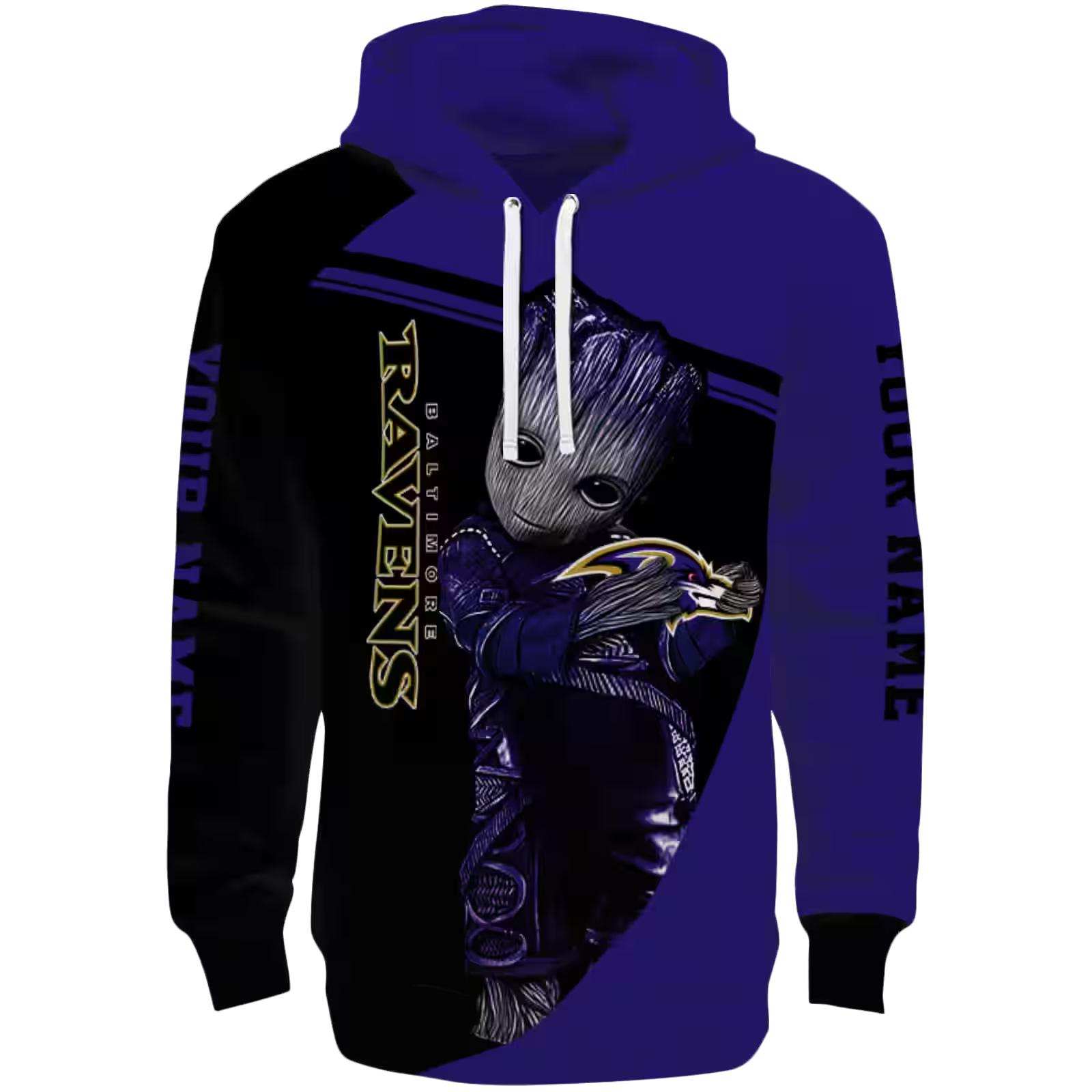 Custom Baltimore Ravens Groot Purple Hoodie