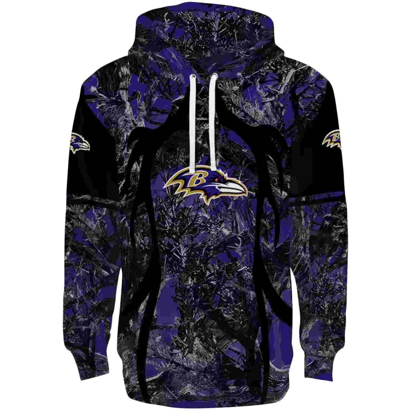 Custom Baltimore Ravens Hunting Theme Purple Black Hoodie