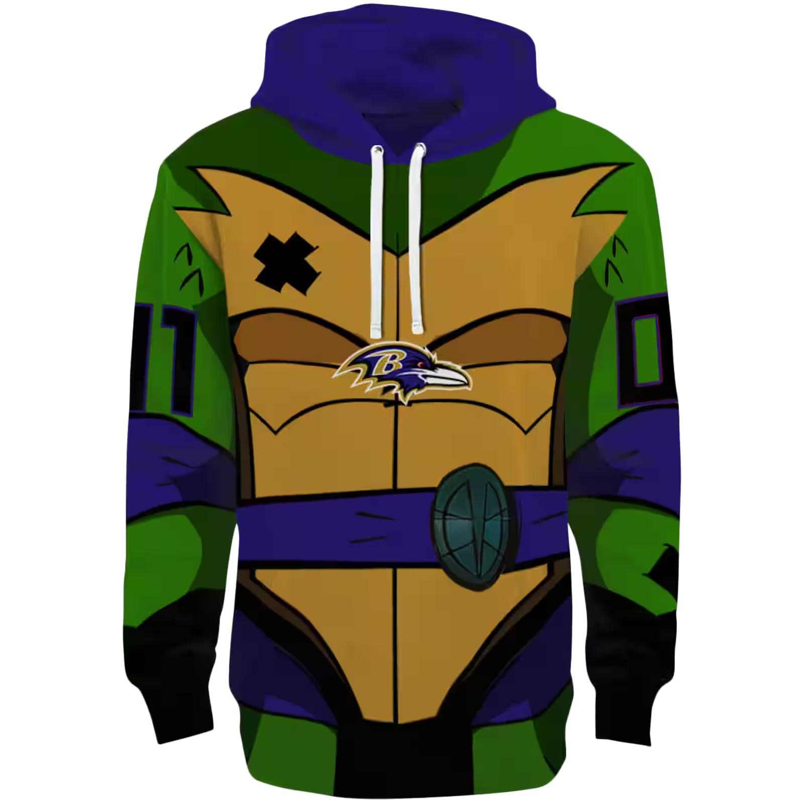 Custom Baltimore Ravens Superhero Armor Purple Green Hoodie