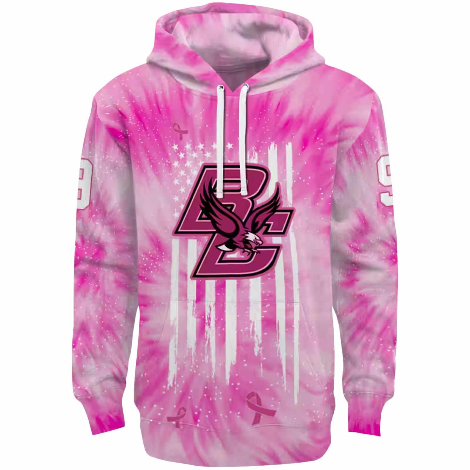 Custom Boston College Eagles Cancer Support Pink Hoodie