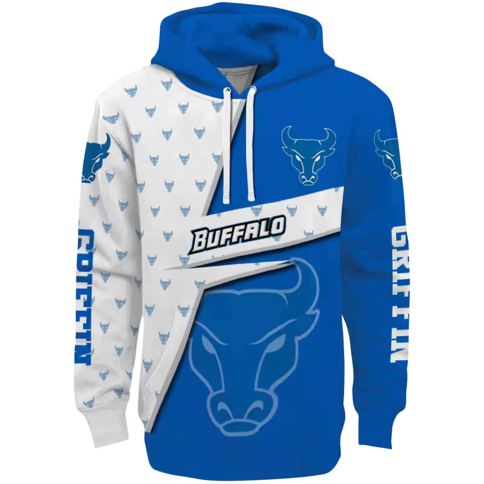 Custom Buffalo Bulls Abstract Shape Royal Blue Hoodie