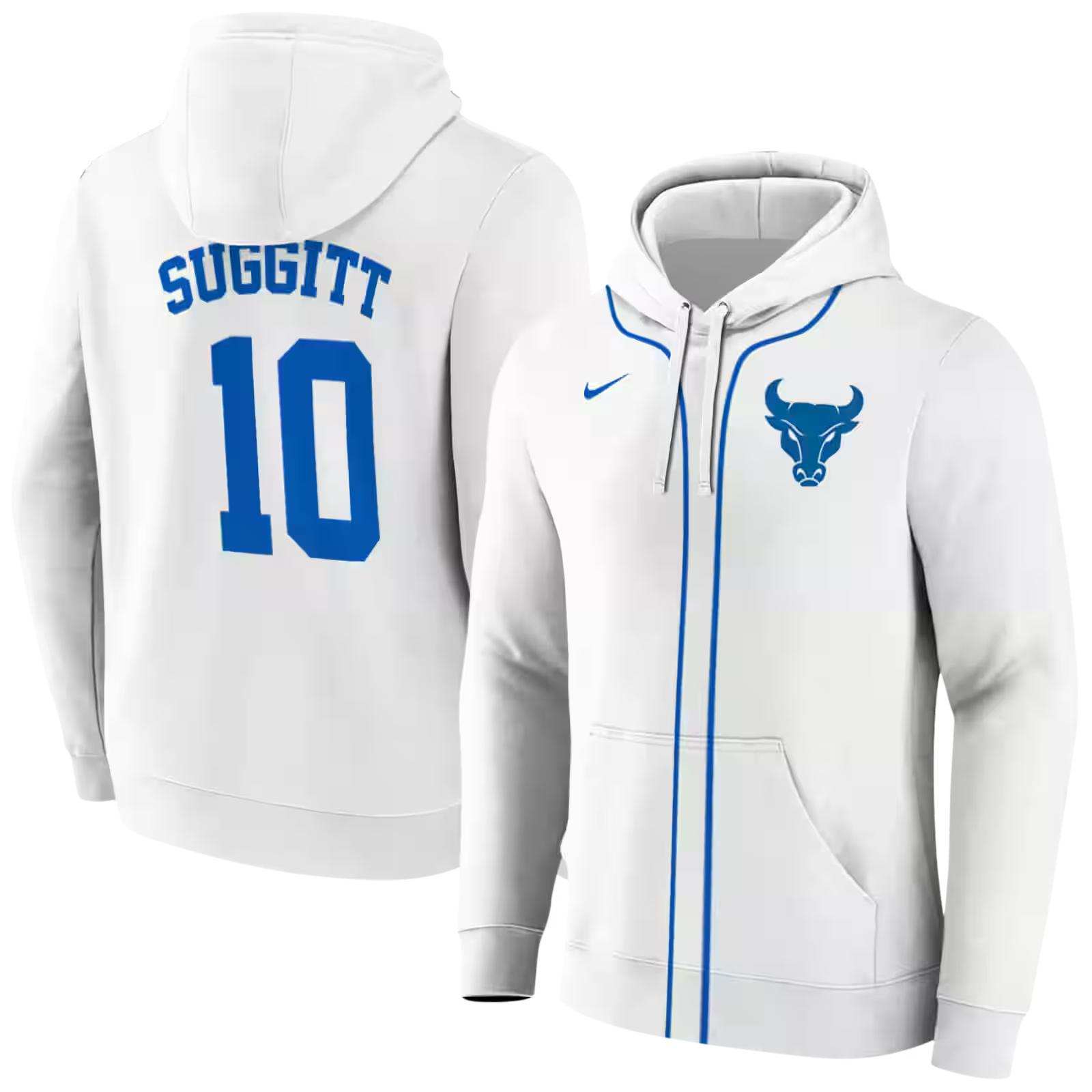 custom buffalo bulls sporty stripe white hoodie fashion forward