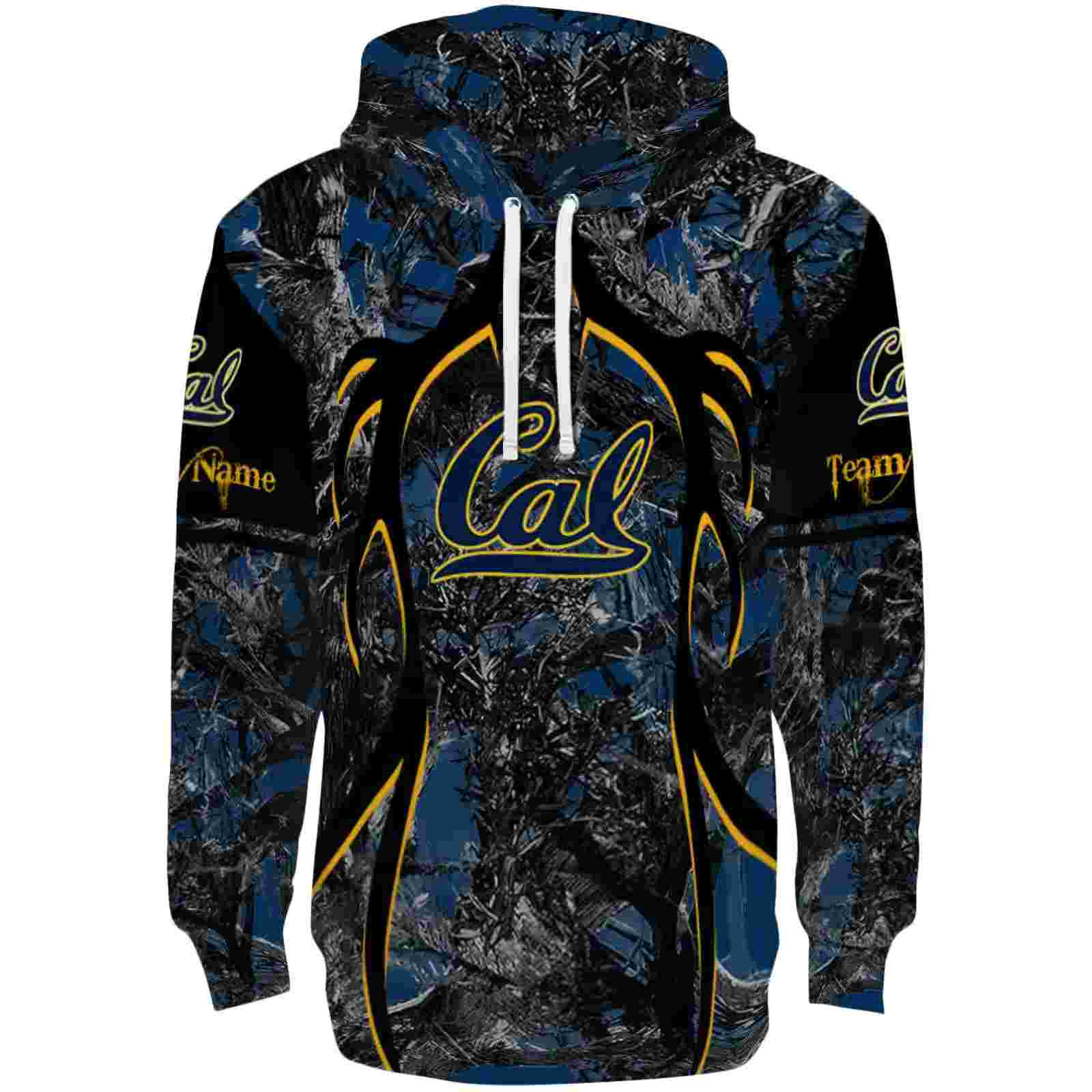 Custom California Golden Bears Hunting Theme Blue Black Hoodie