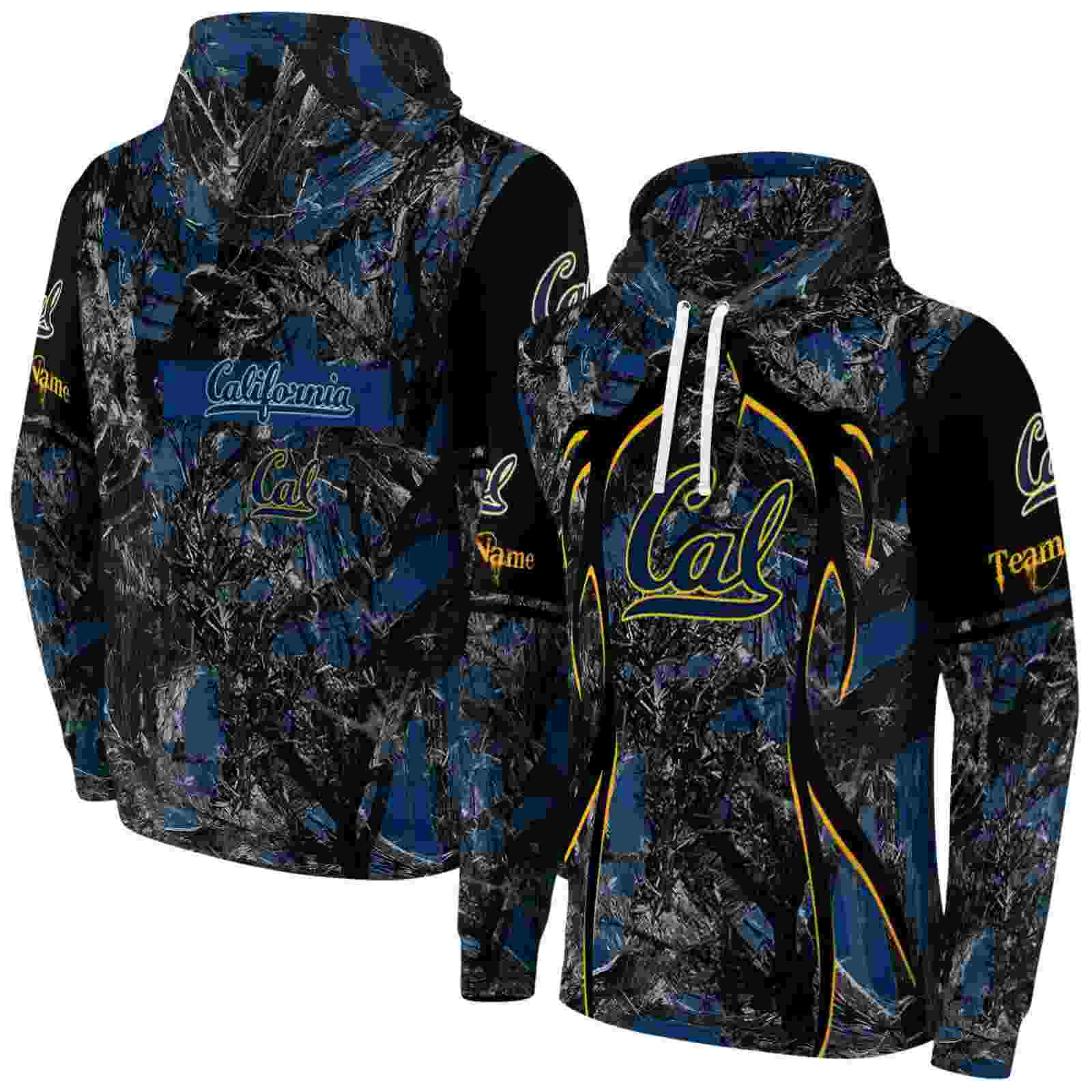 custom california golden bears hunting theme blue black hoodie fashion forward 1